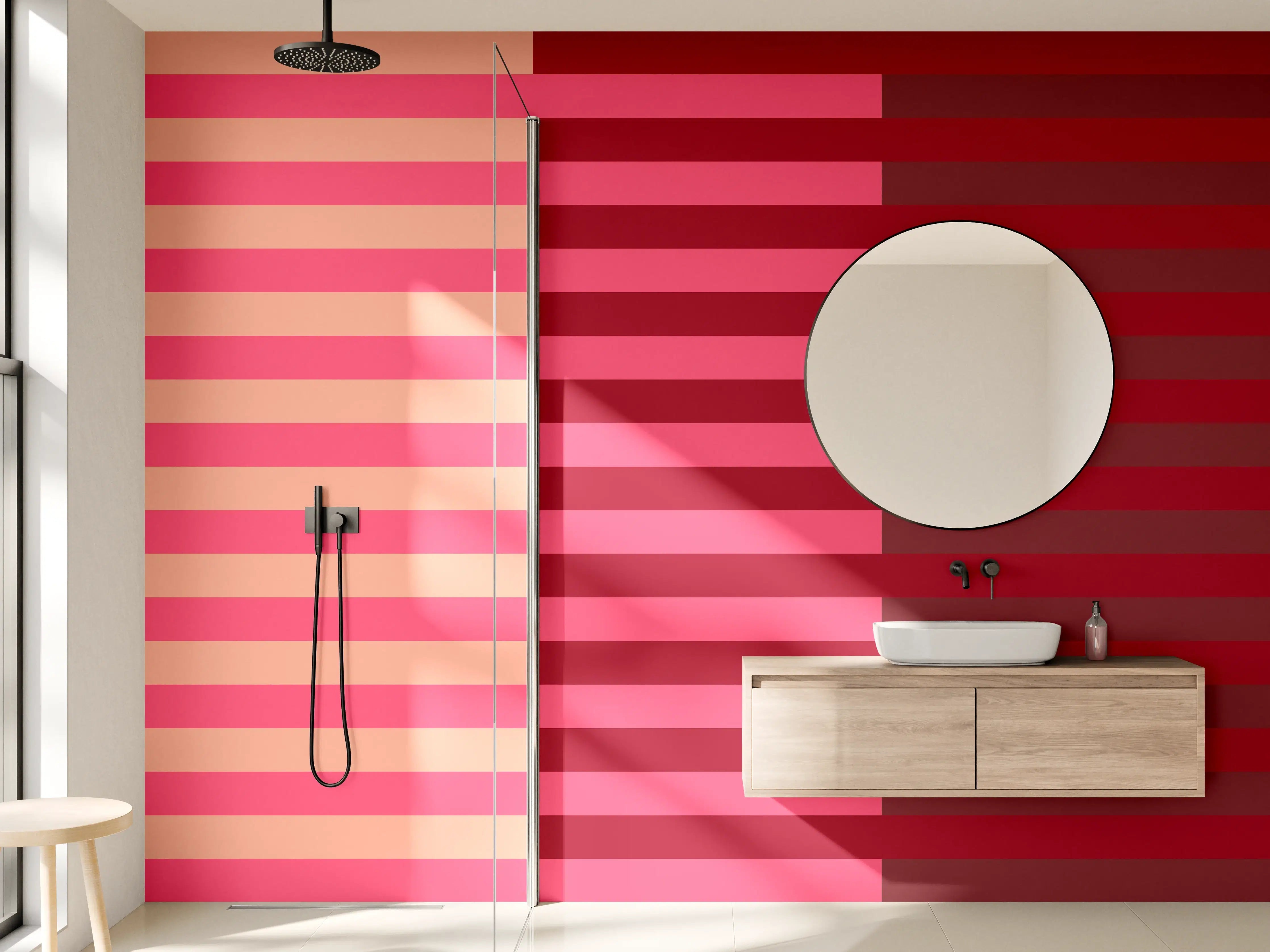 Wandverkleidung Bad - The Reds - Multy Stripes - Cherry