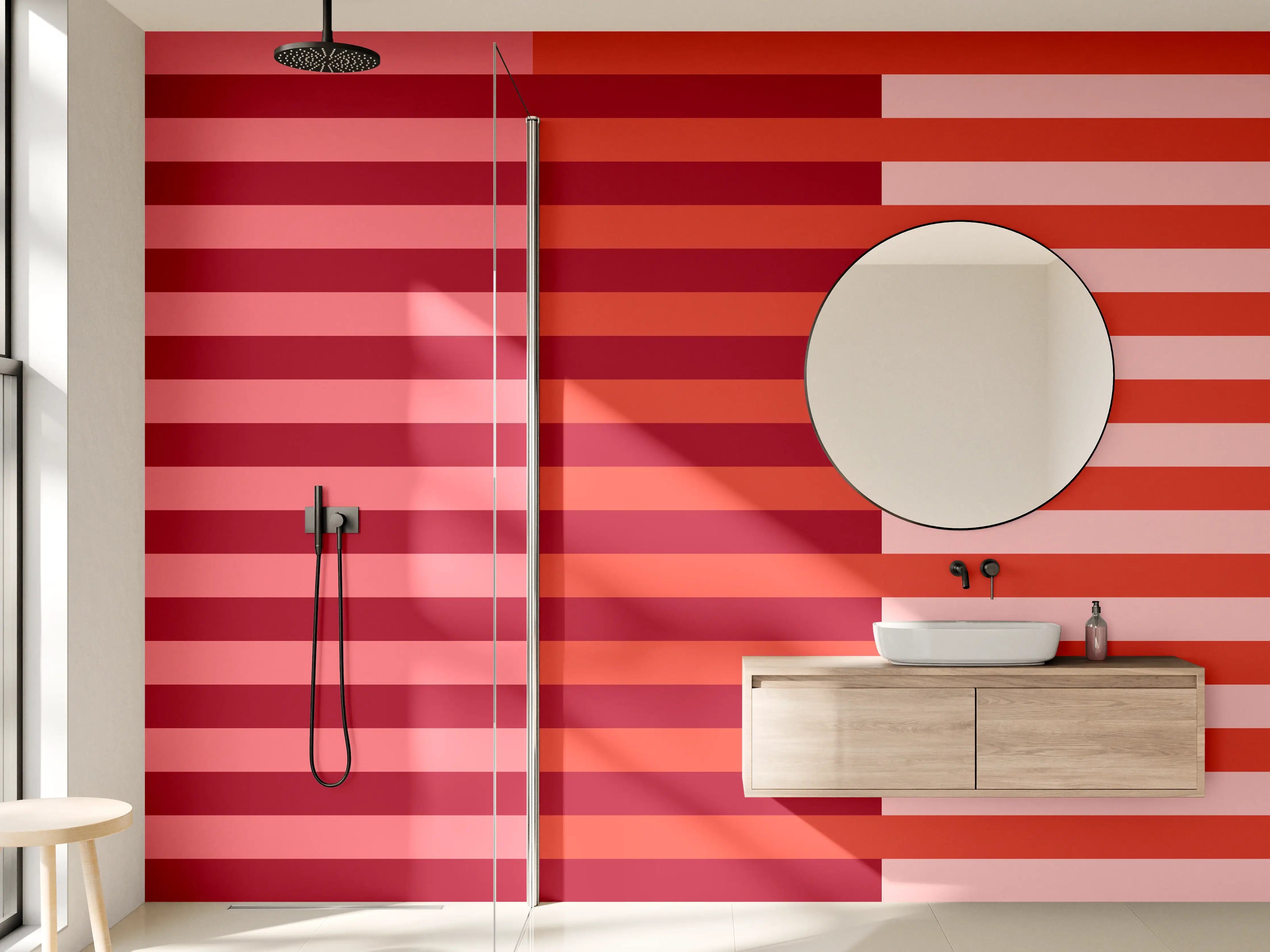 Wandverkleidung Bad - The Reds - Multy Stripes - Tomato