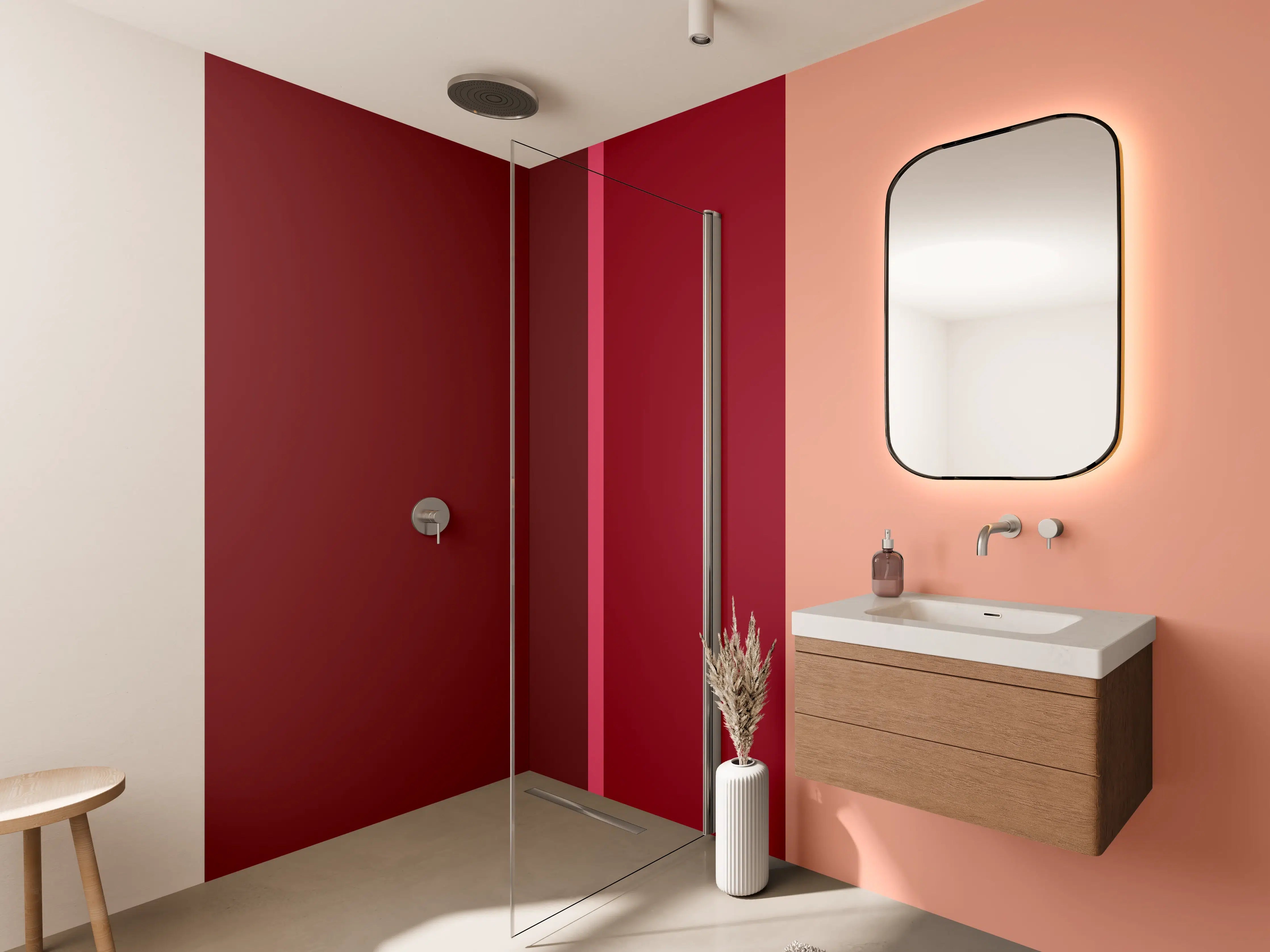 Wandverkleidung Bad - The Reds - Vertical - Cherry
