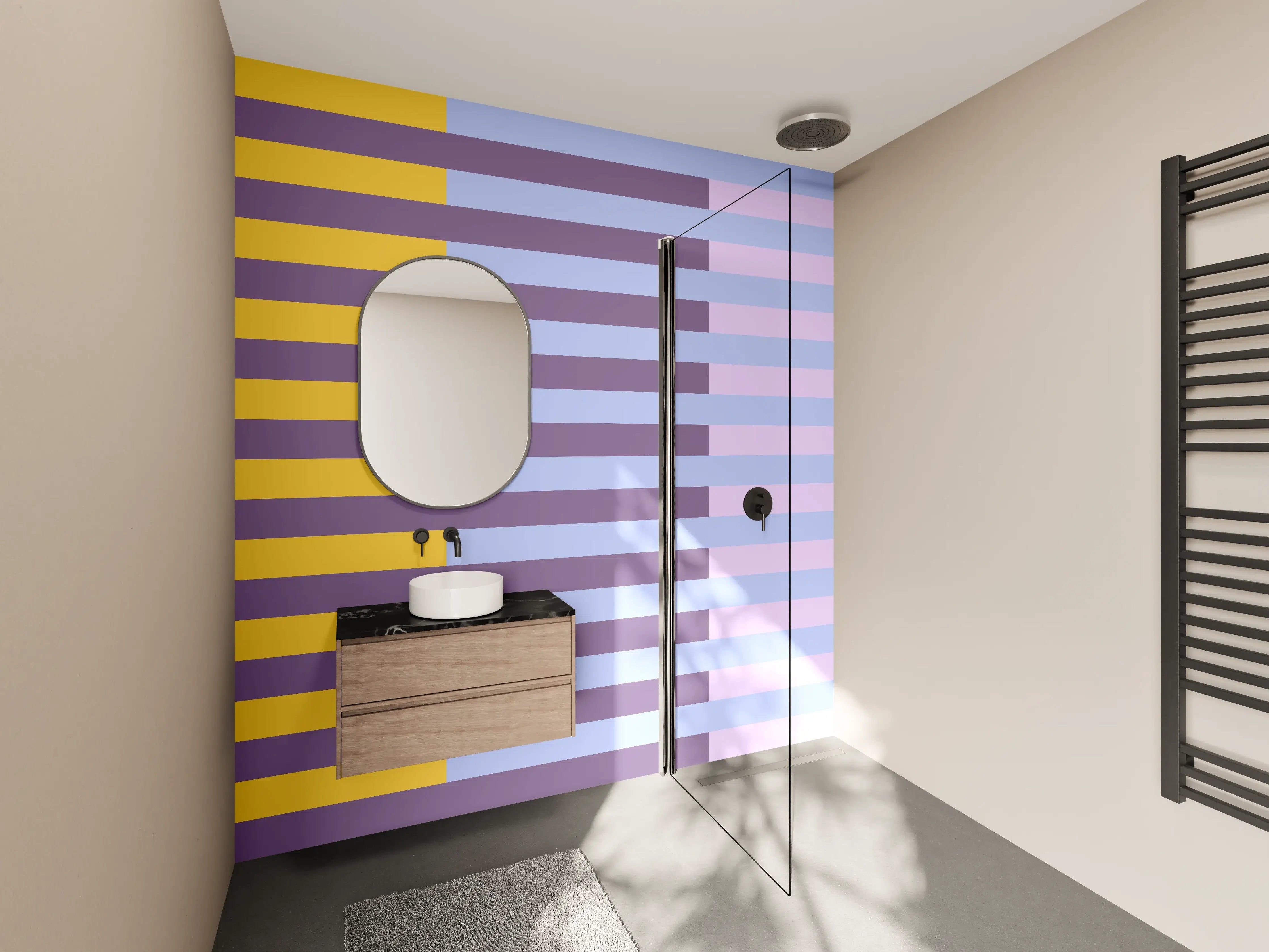 Wandverkleidung Bad - The Springs - Multy Stripes - Lilac