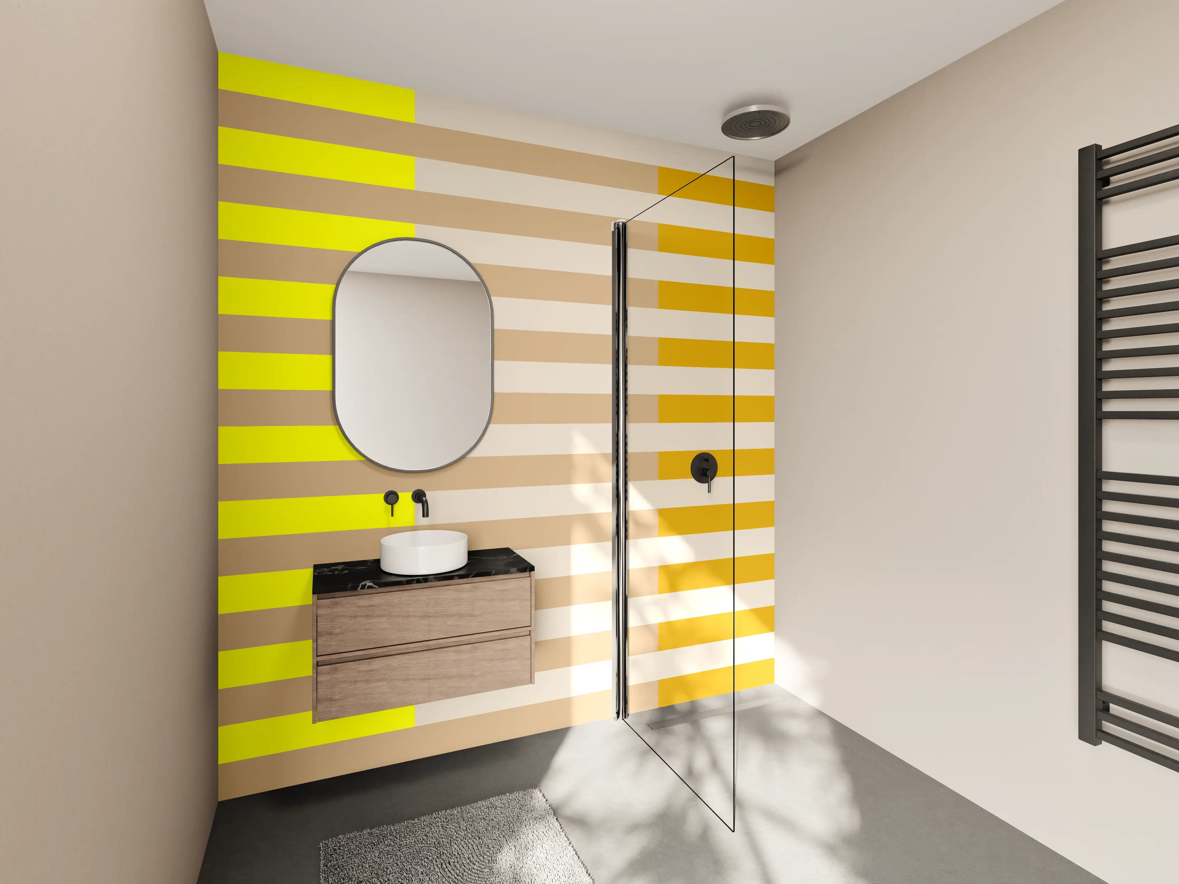 Wandverkleidung Bad - The Yellows - Multy Stripes - Buttercup