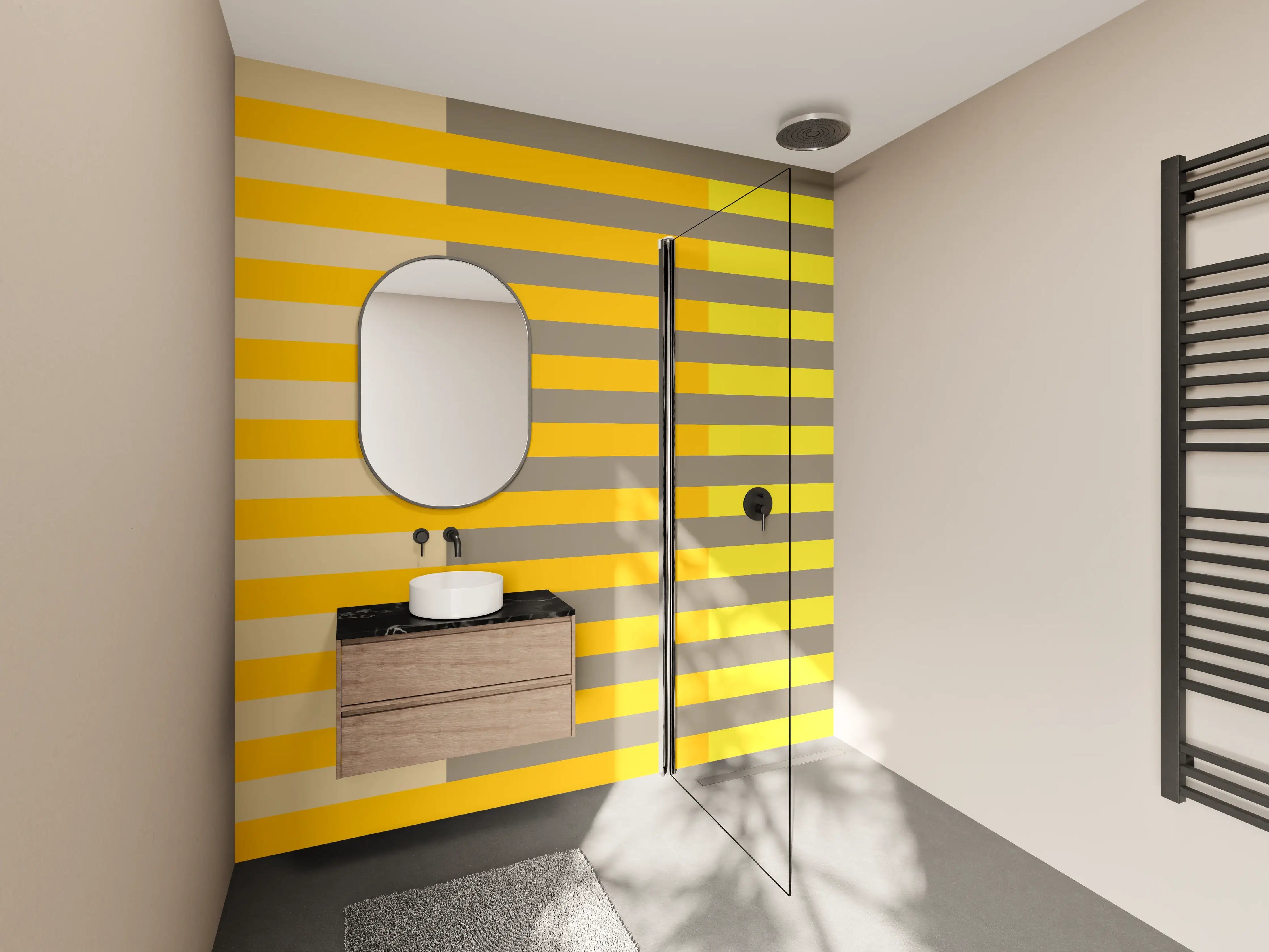 Wandverkleidung Bad - The Yellows - Multy Stripes - Honey