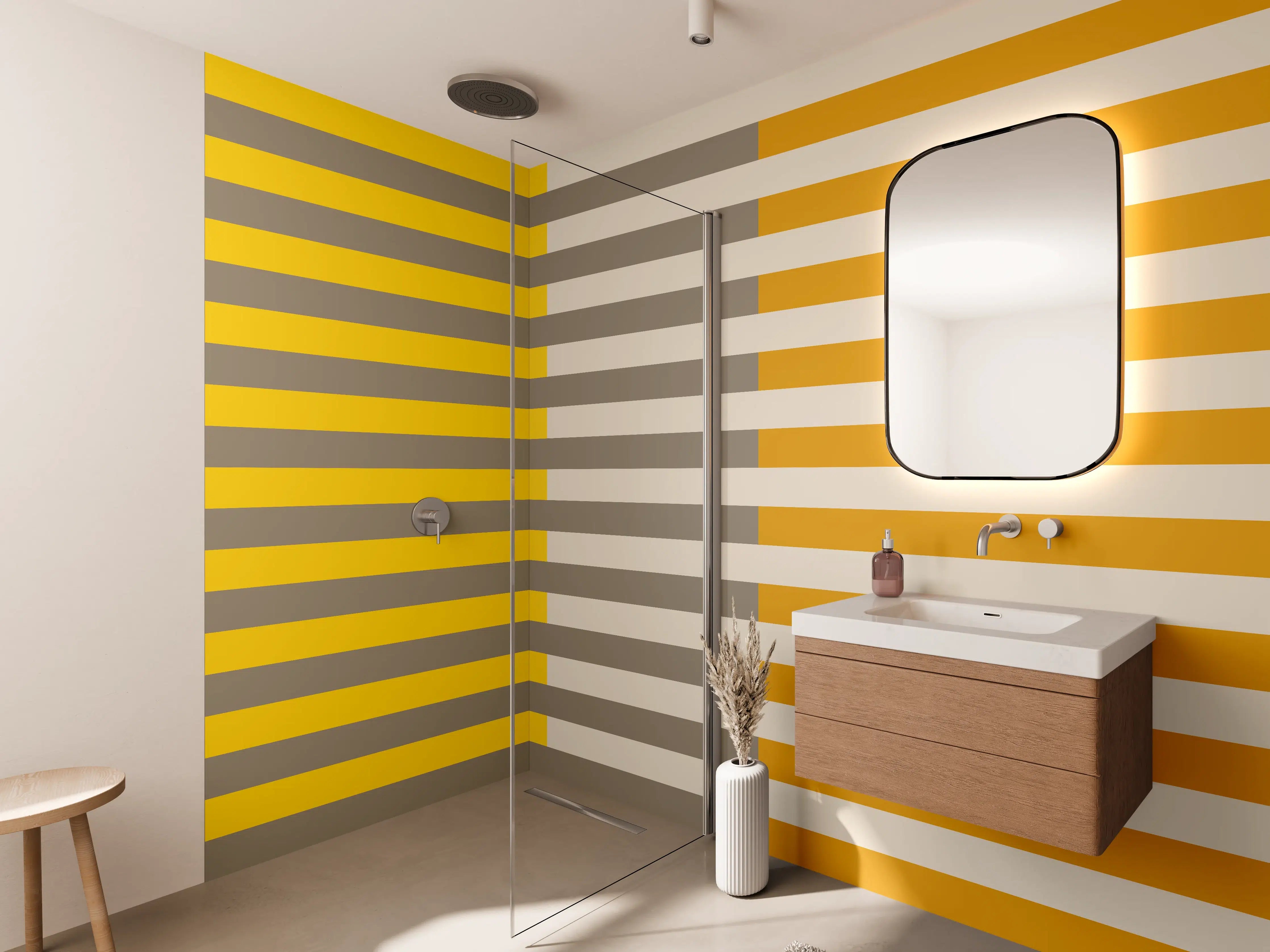 Wandverkleidung Bad - The Yellows - Multy Stripes - Saffron