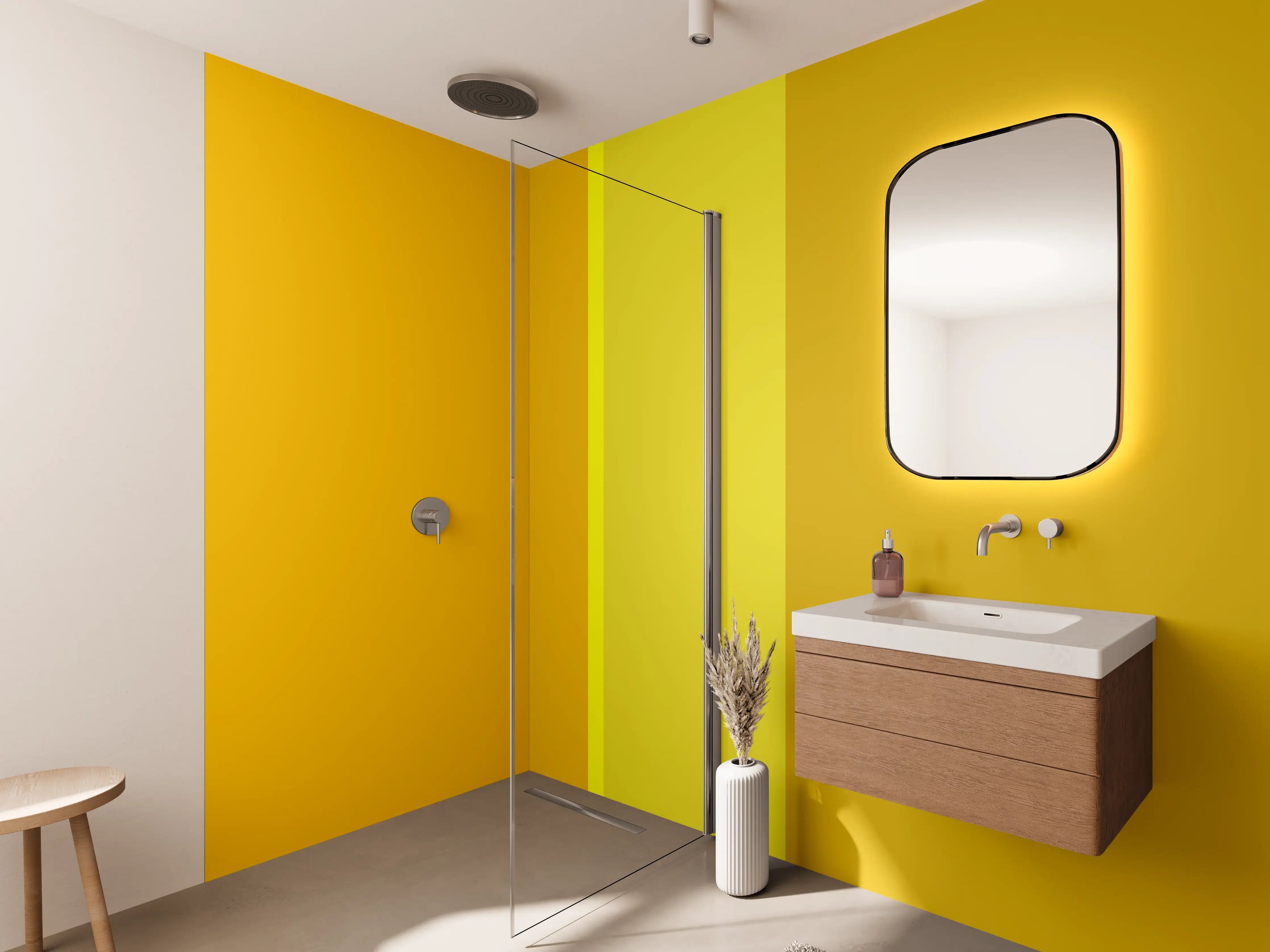 Wandverkleidung Bad - The Yellows - Vertical - Lemon