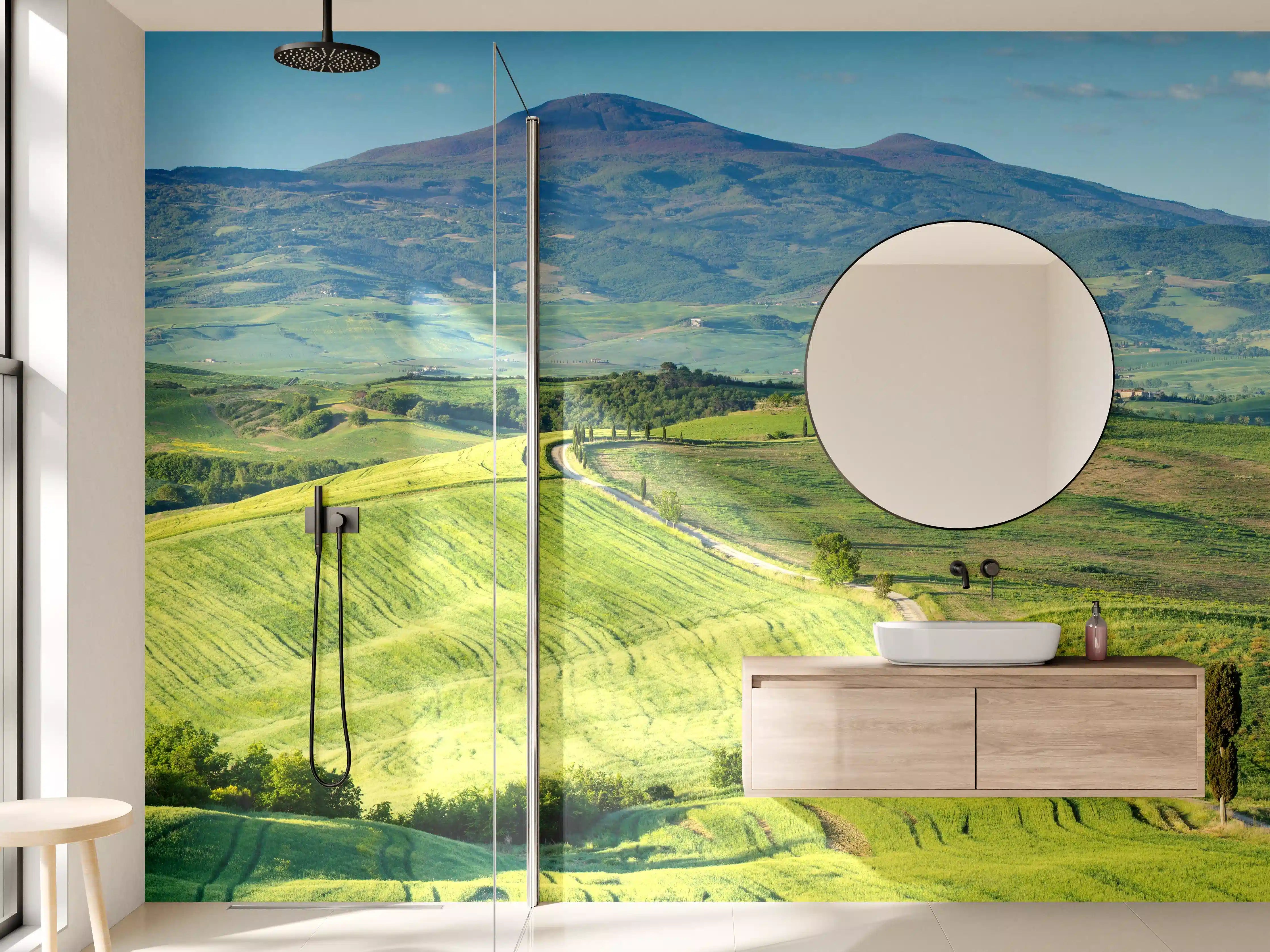 Wandverkleidung Bad - Toskana Hügel Panorama