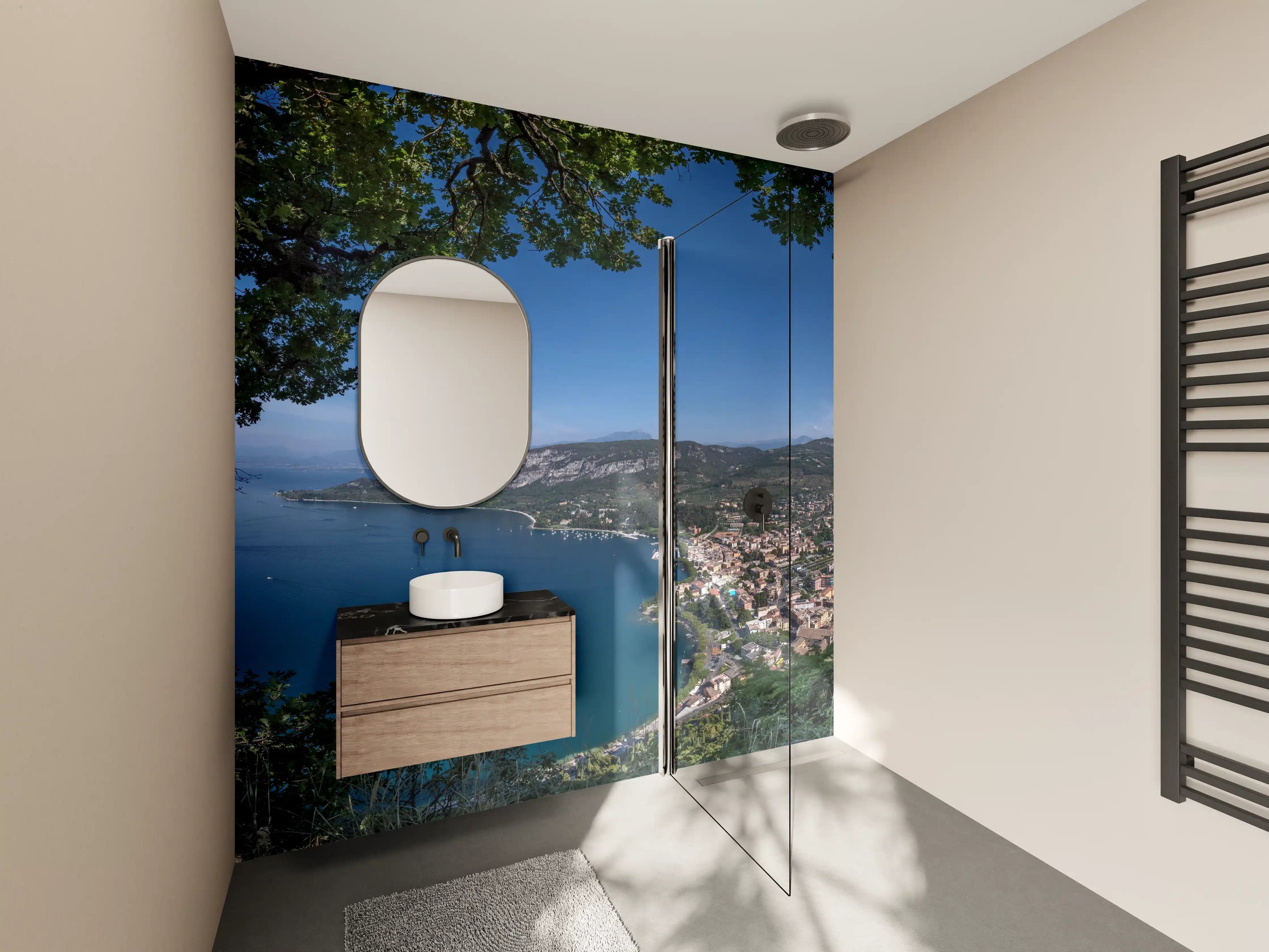 Wandverkleidung Bad - Traumhafter Ausblick auf Gardasee Italien