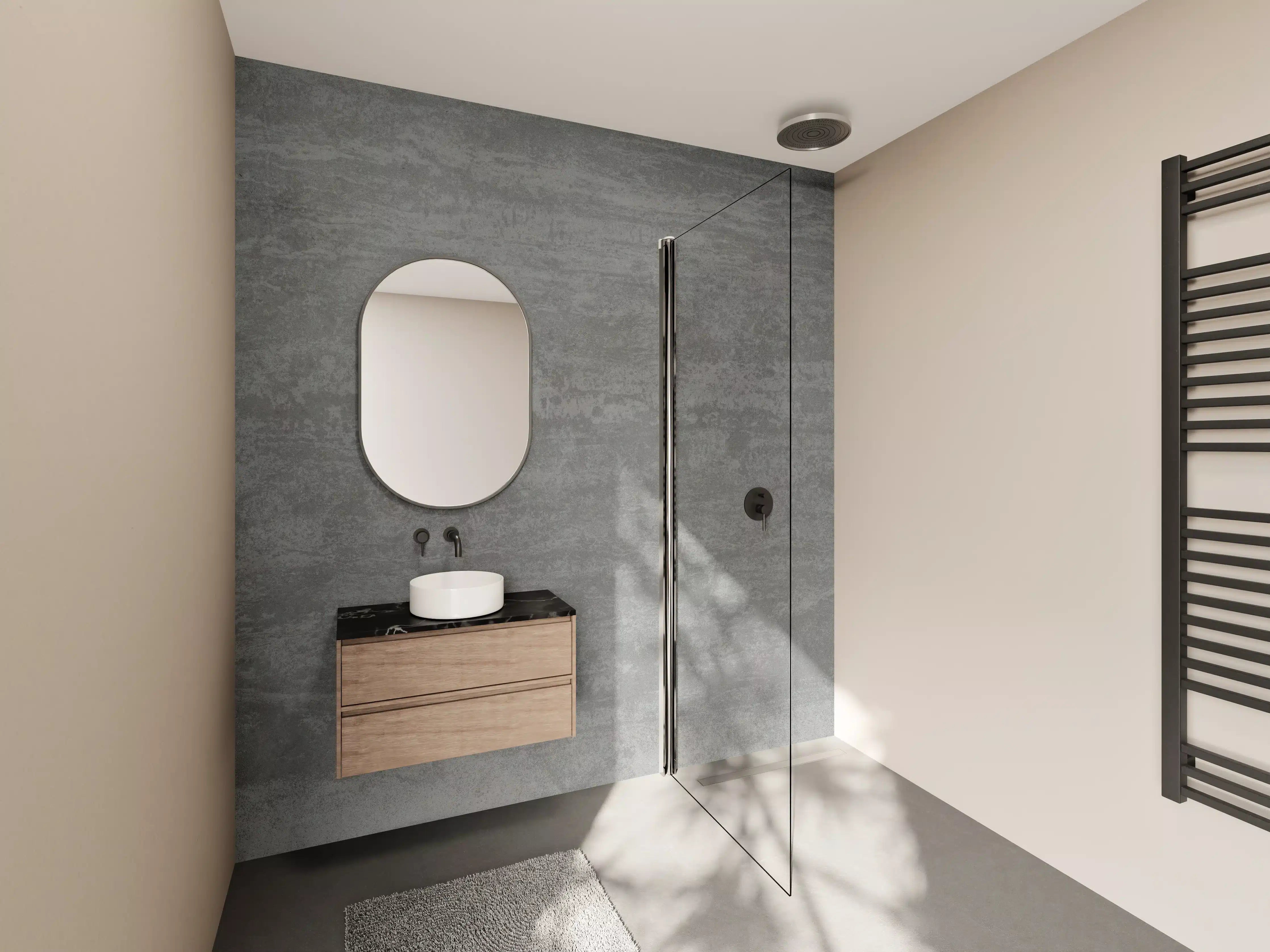 Wandverkleidung Bad - Travertino Marmor Textur