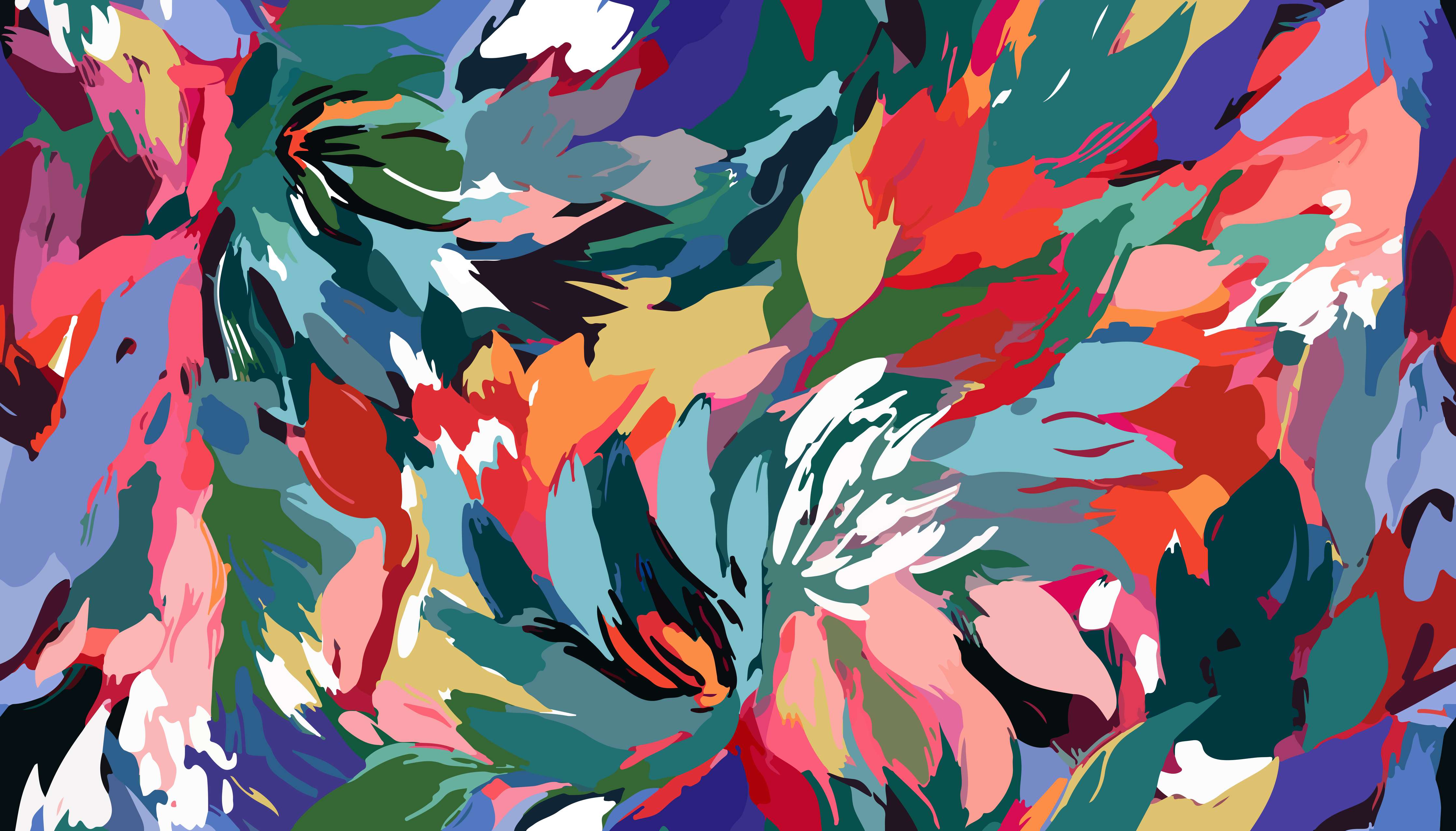 Wandverkleidung Bad-Tropische Blüten-Explosion Türkis-Rot