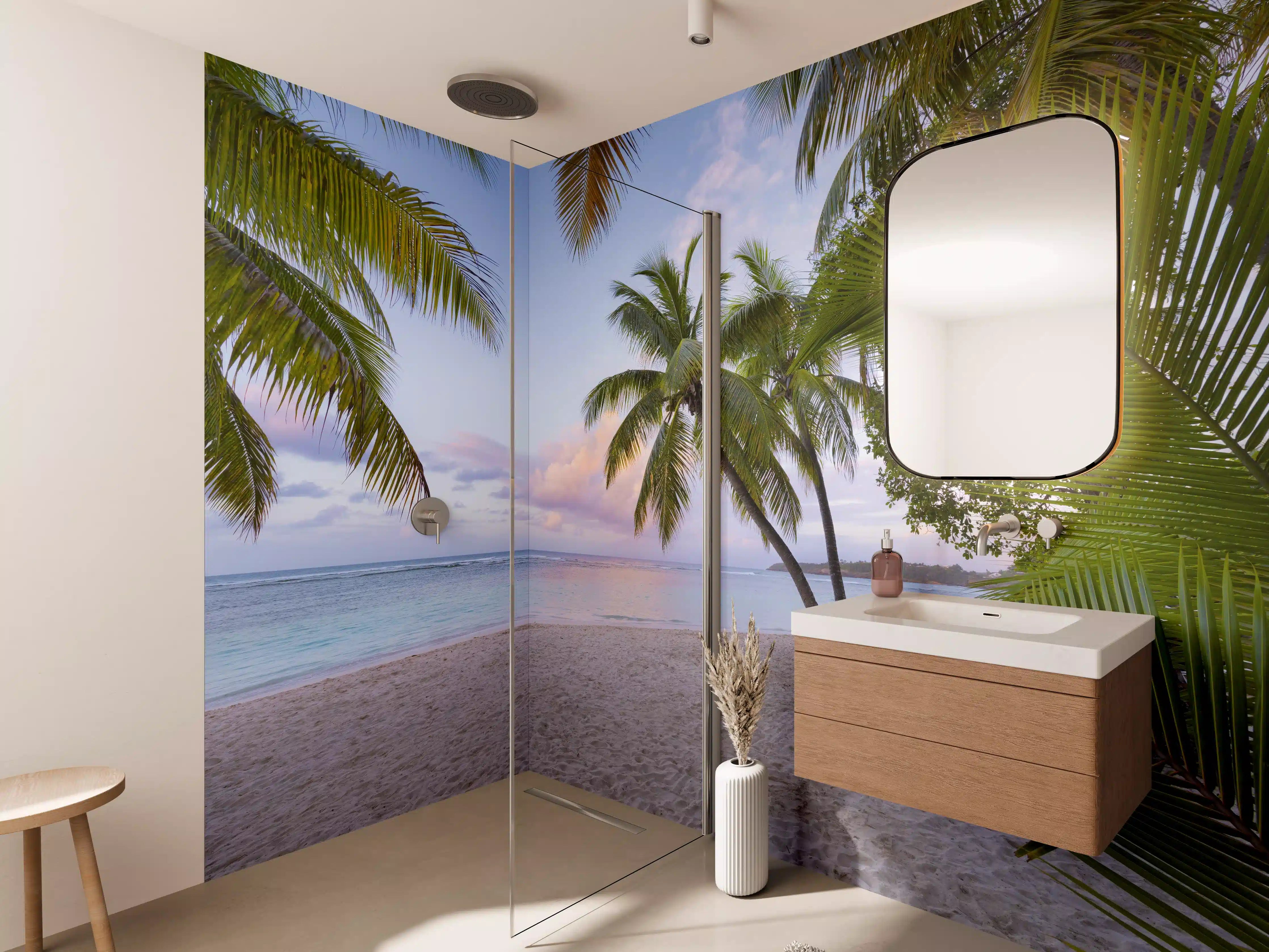 Wandverkleidung Bad - Tropischer Strand
