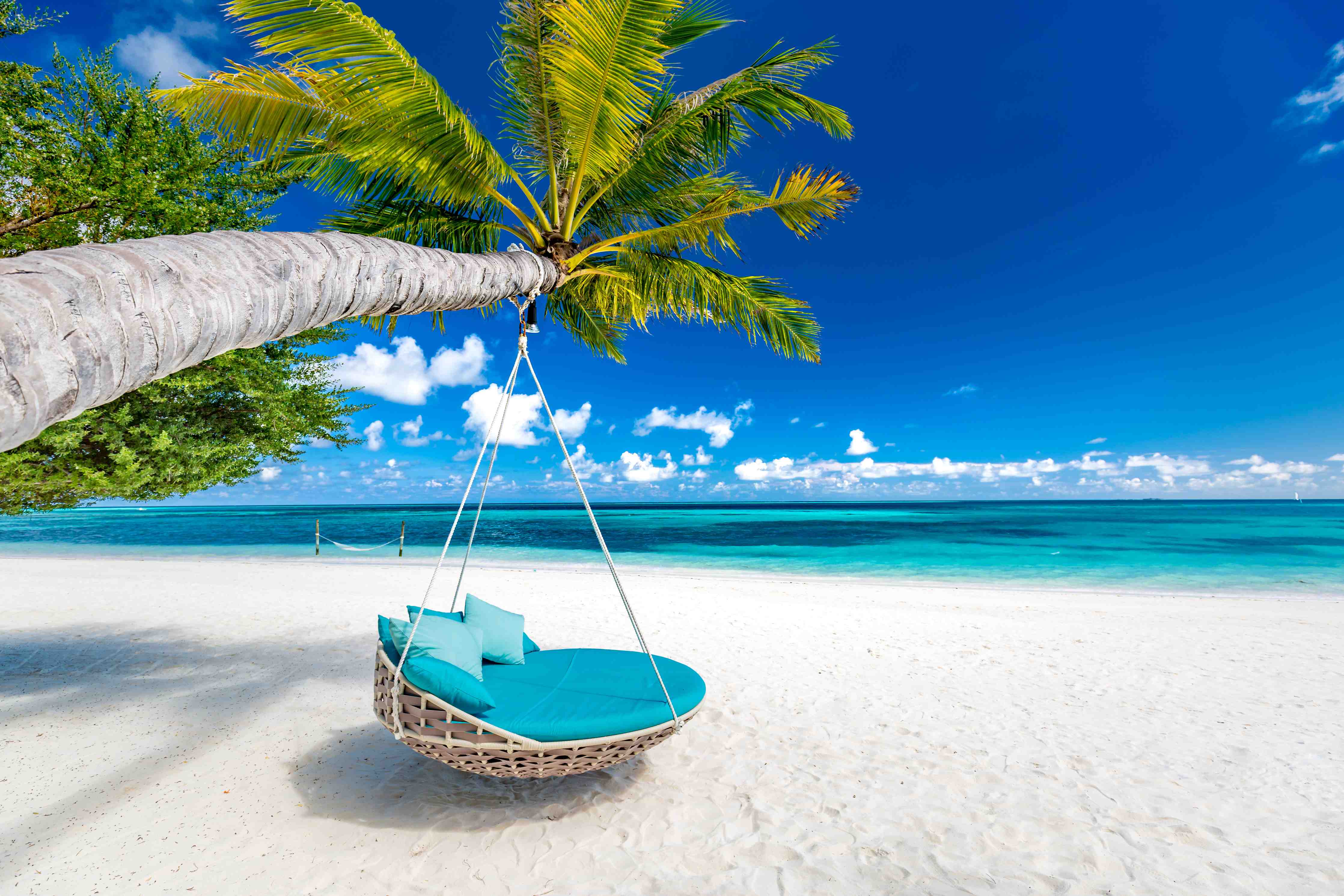 Wandverkleidung Bad-Tropischer Strand mit Hängebett