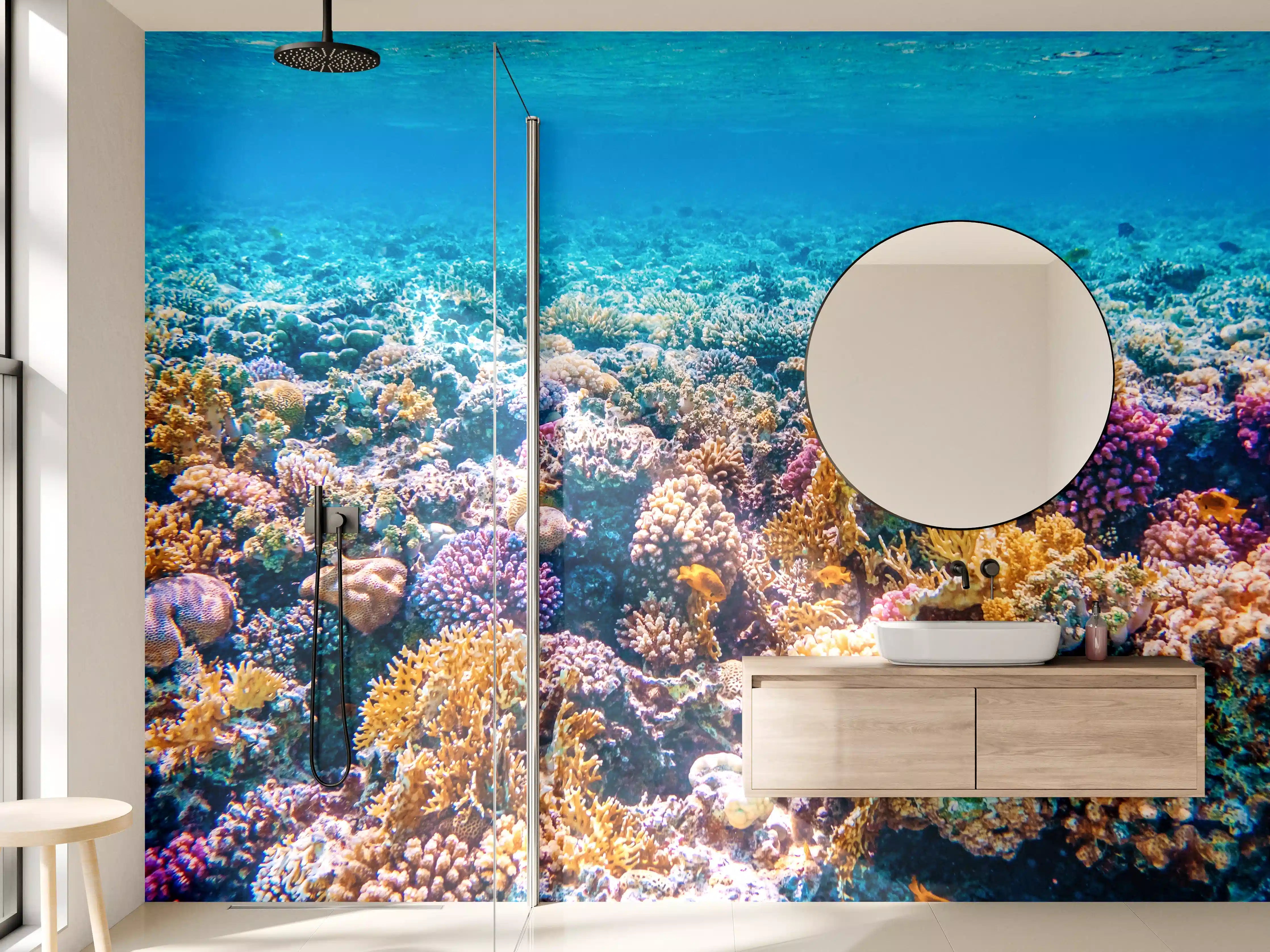Wandverkleidung Bad - Tropisches Korallenriff