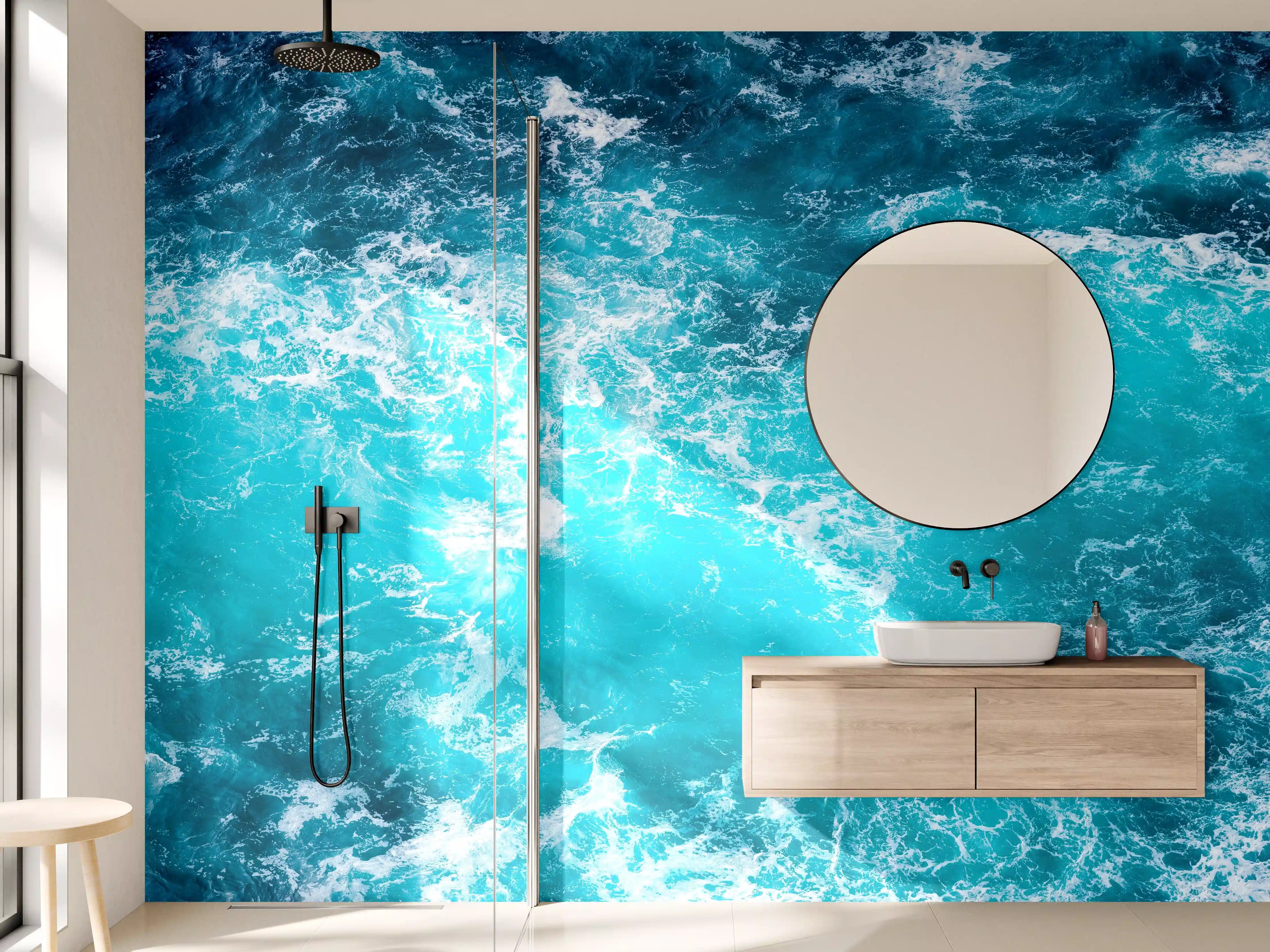 Wandverkleidung Bad - Turquoise Ocean Waves