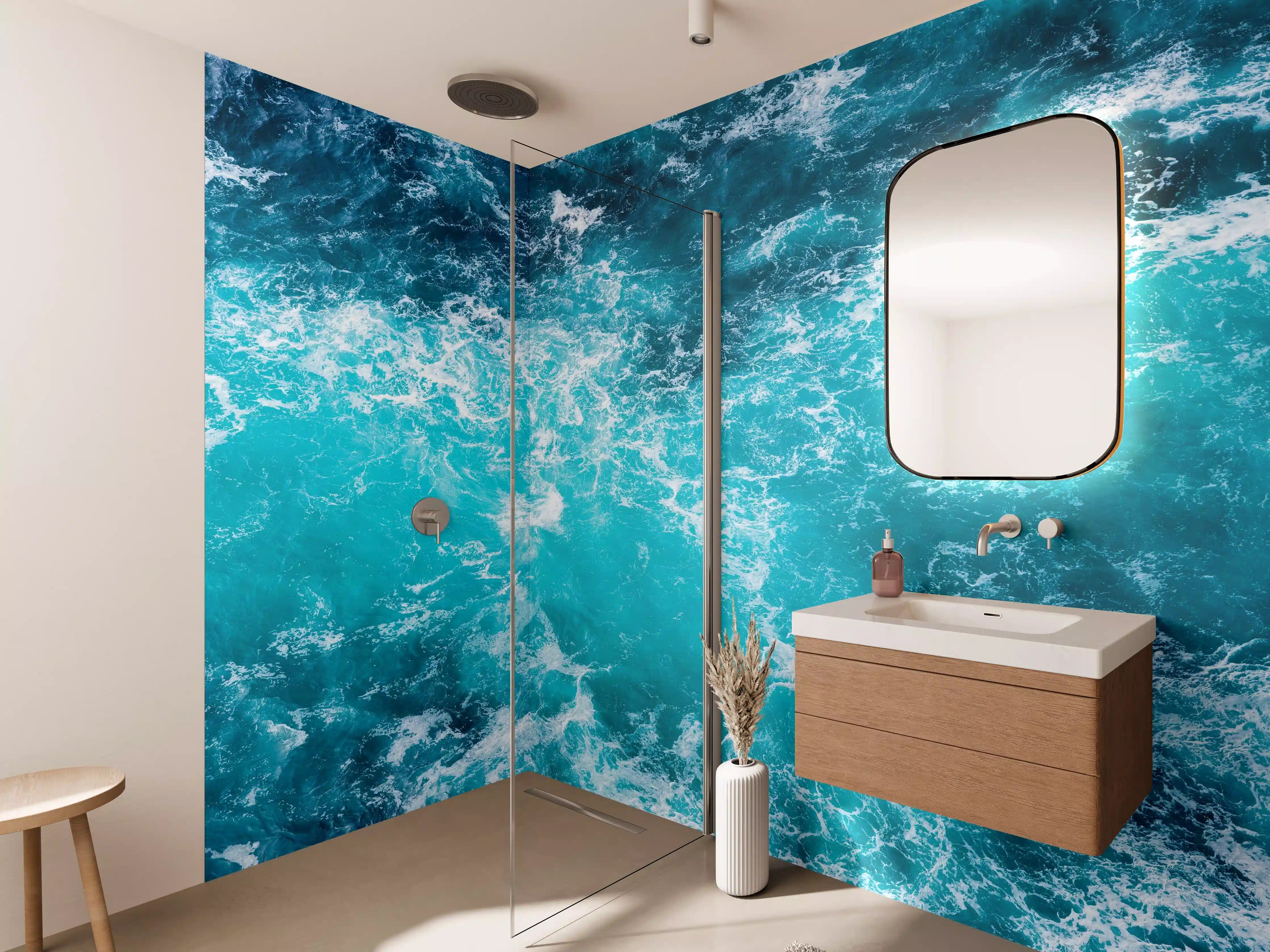 Wandverkleidung Bad - Turquoise Ocean Waves