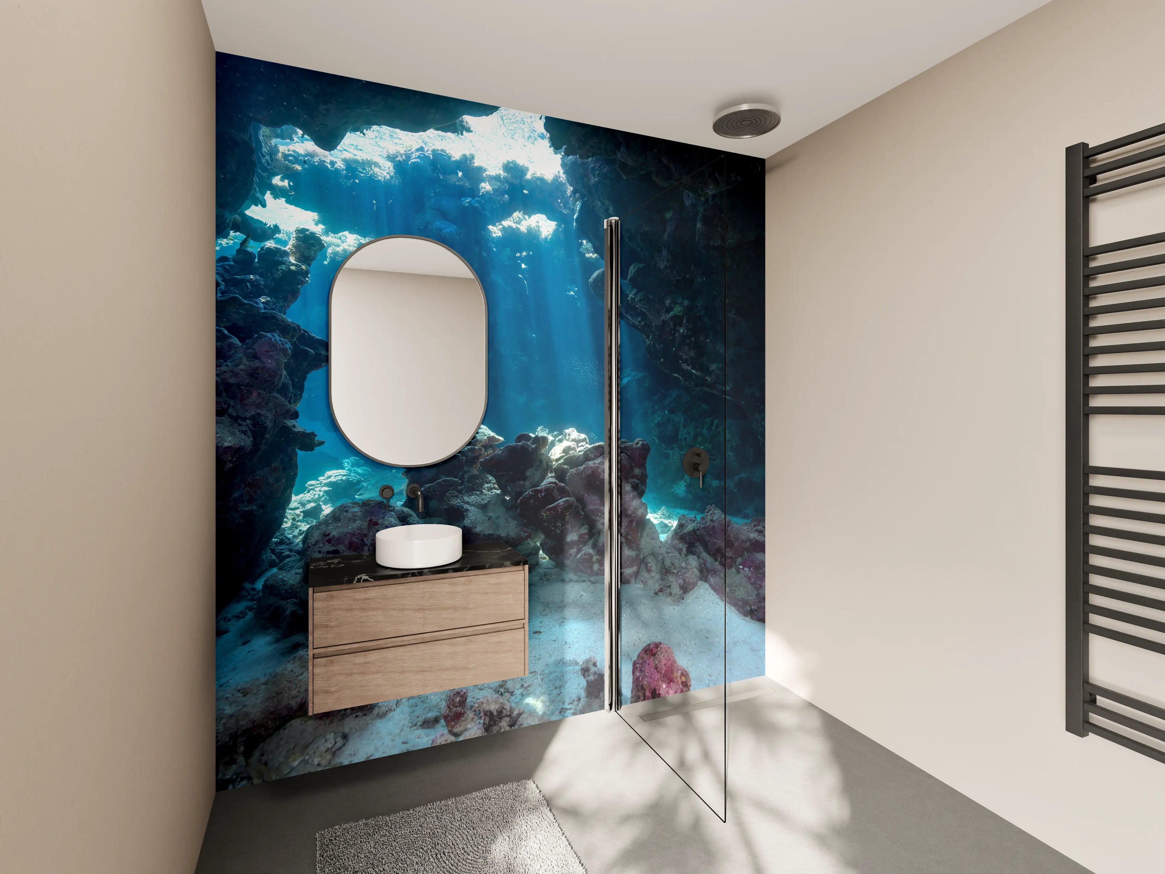 Wandverkleidung Bad - Unterwasseransicht eines Riffs