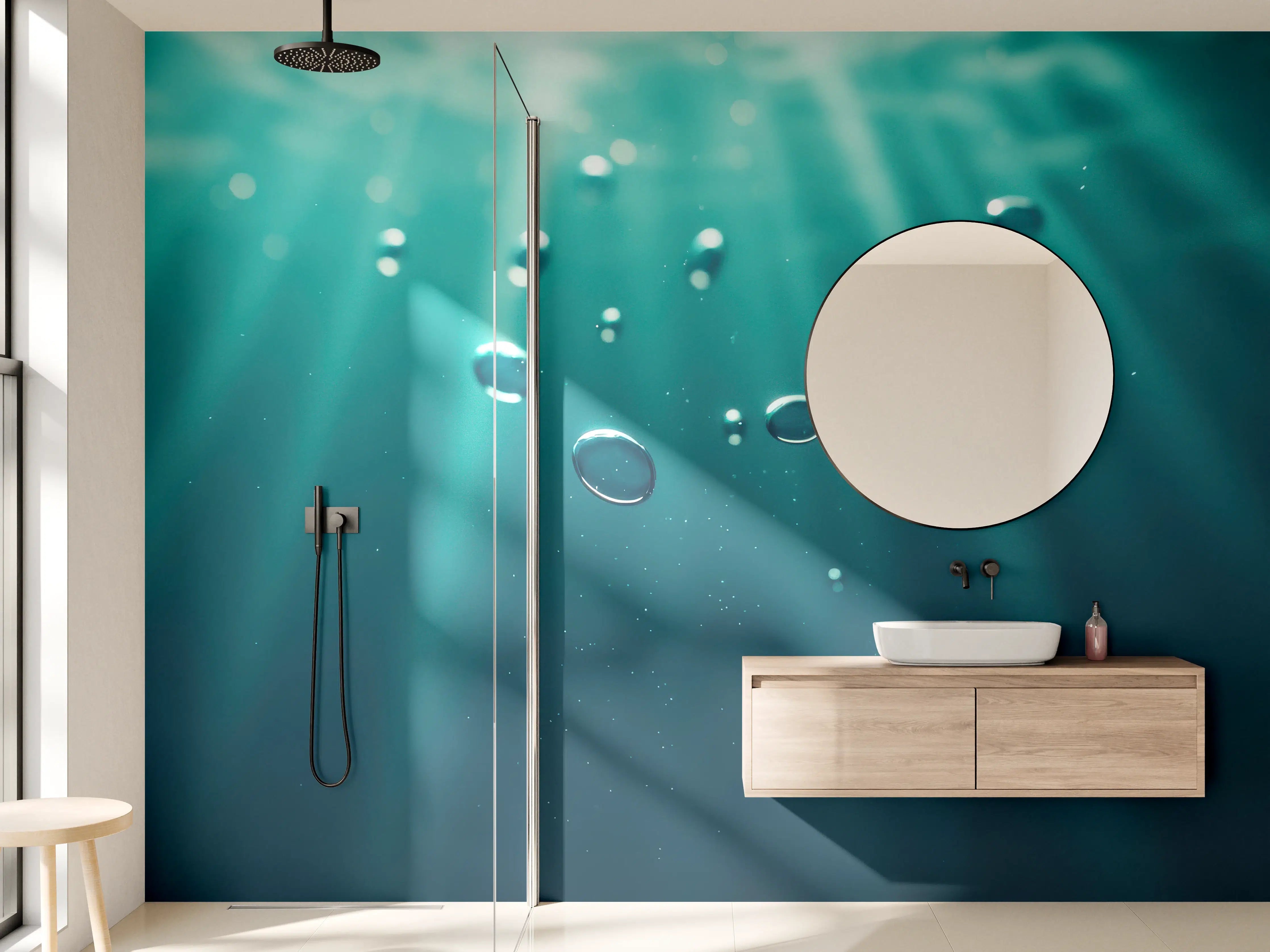 Wandverkleidung Bad - Unterwasserbläschen mit Sonnenlicht-Effekt