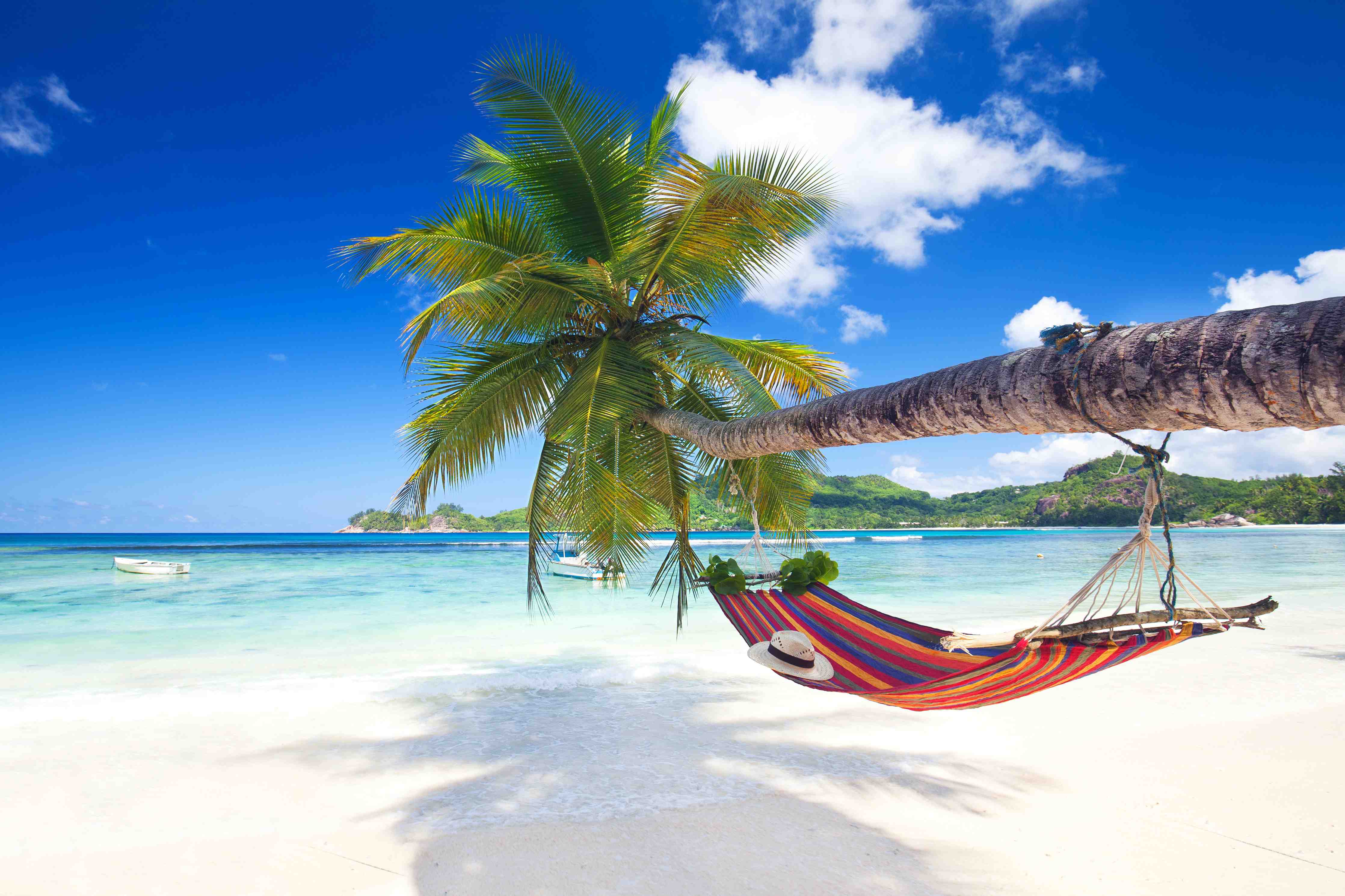 Wandverkleidung Bad-Urlaub am Strand in Seychellen