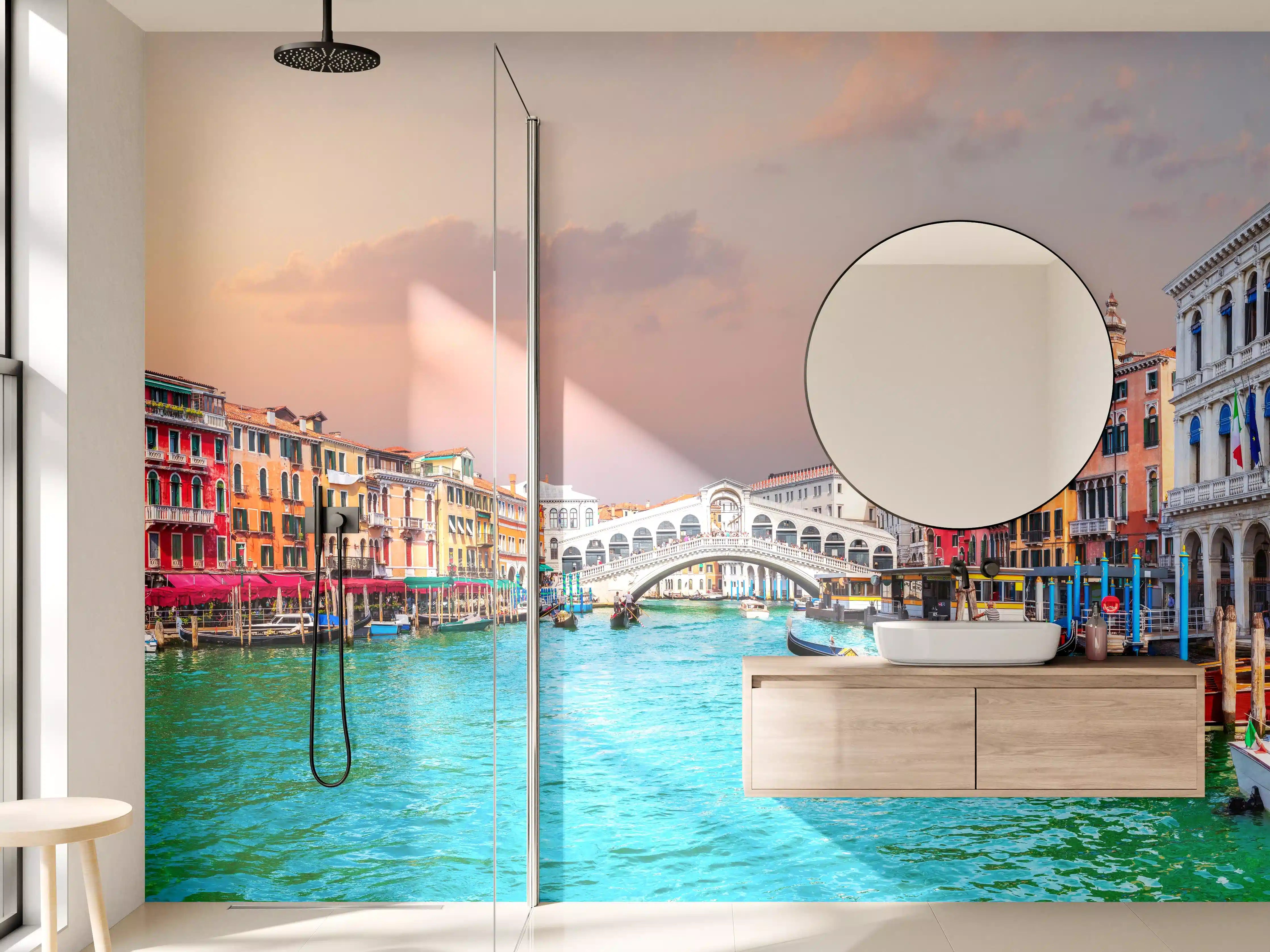 Wandverkleidung Bad - Venedig Kanal bei Sonnenuntergang