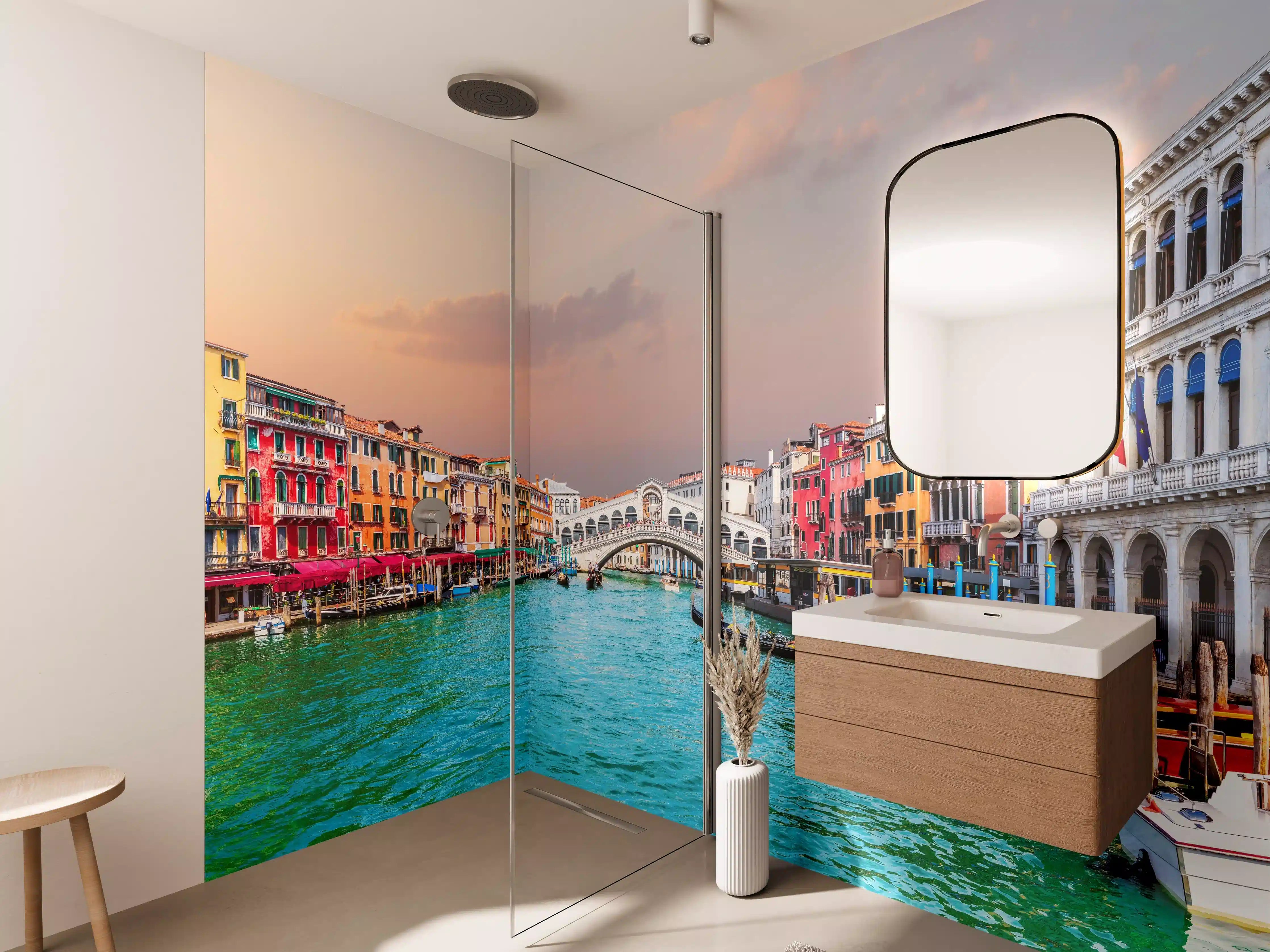 Wandverkleidung Bad - Venedig Kanal bei Sonnenuntergang