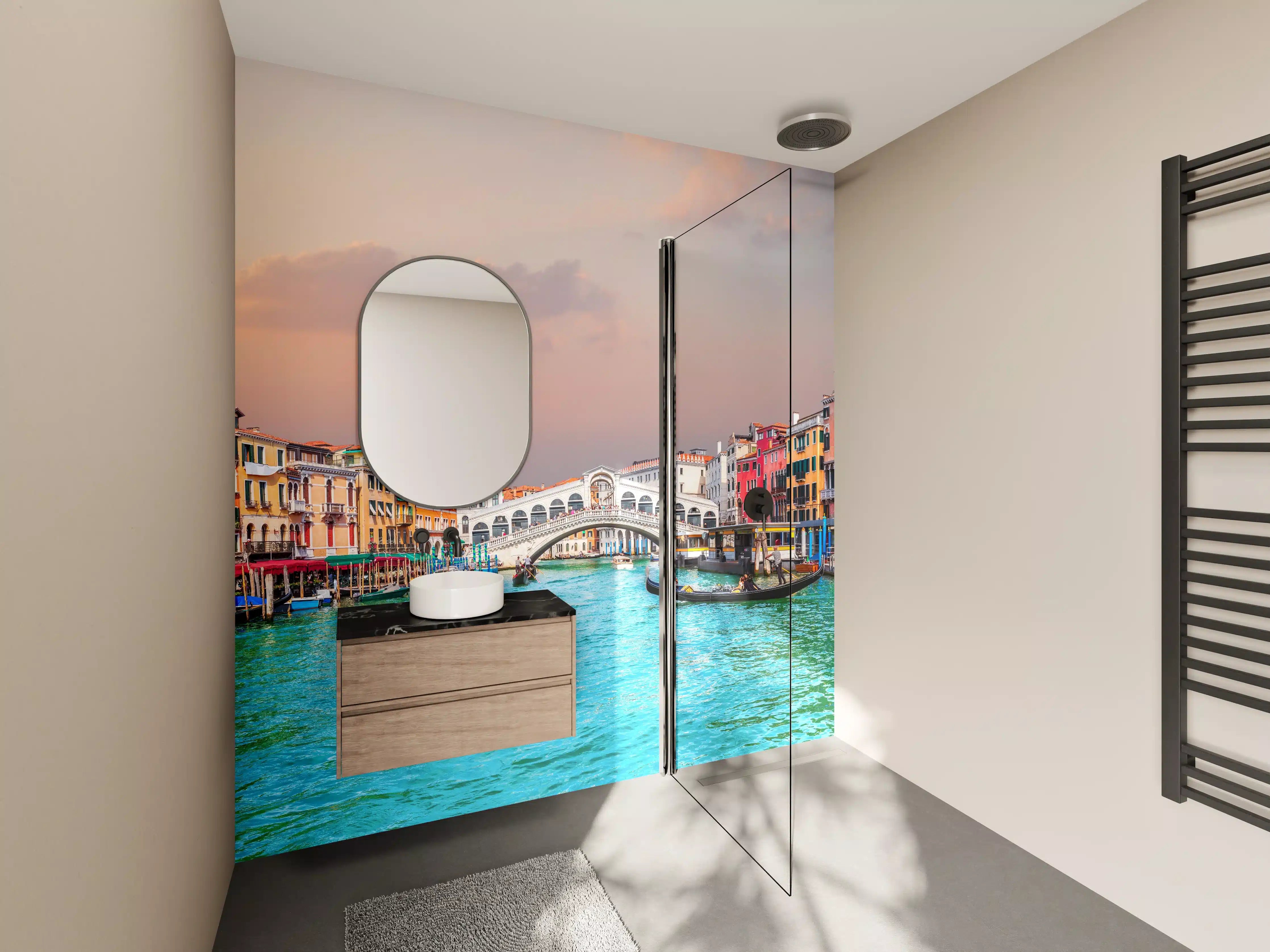 Wandverkleidung Bad - Venedig Kanal bei Sonnenuntergang