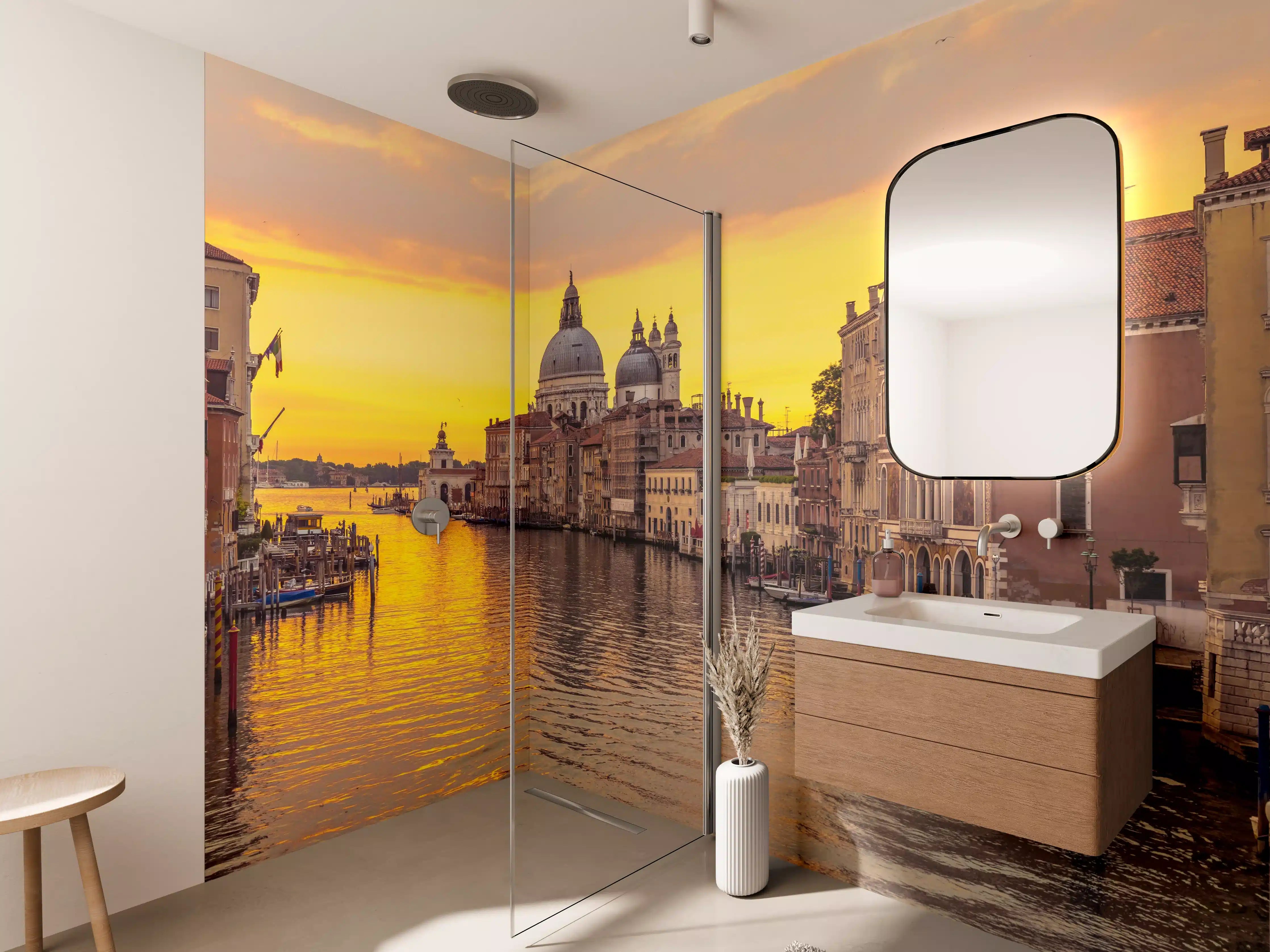 Wandverkleidung Bad - Venedig Skyline Sonnenuntergang