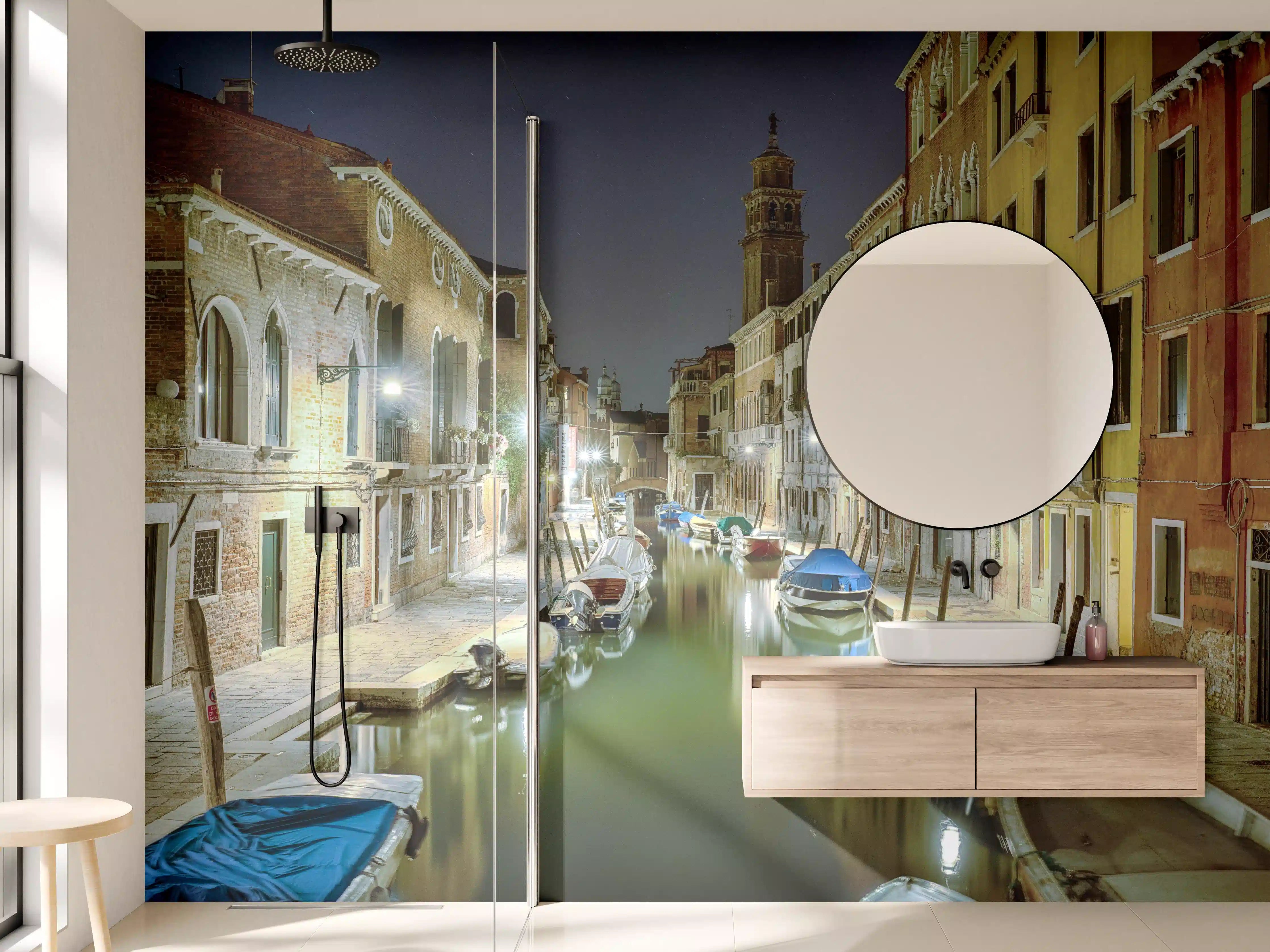 Wandverkleidung Bad - Venezia bei Nacht
