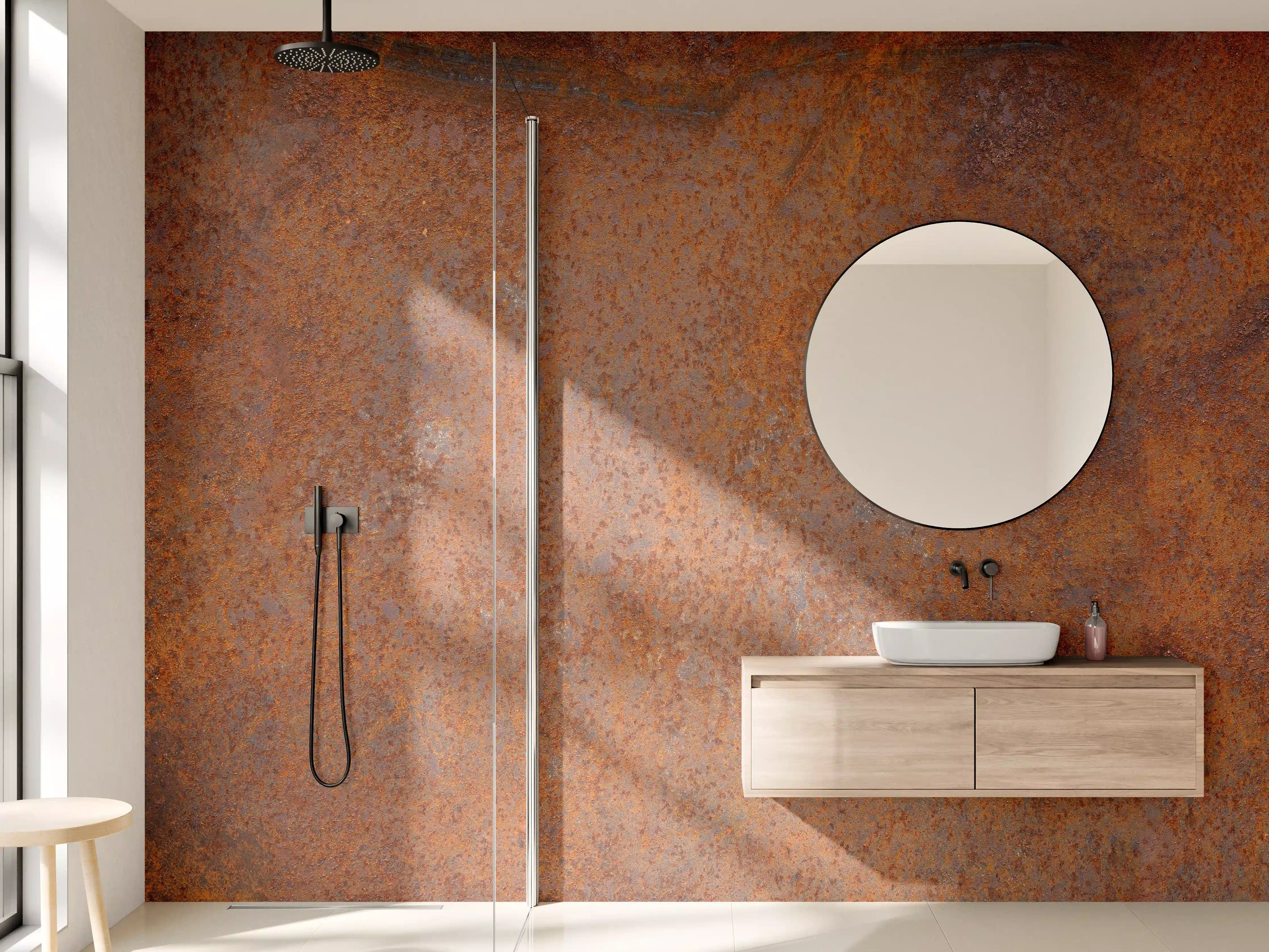 Wandverkleidung Bad - Verrostetes Metall