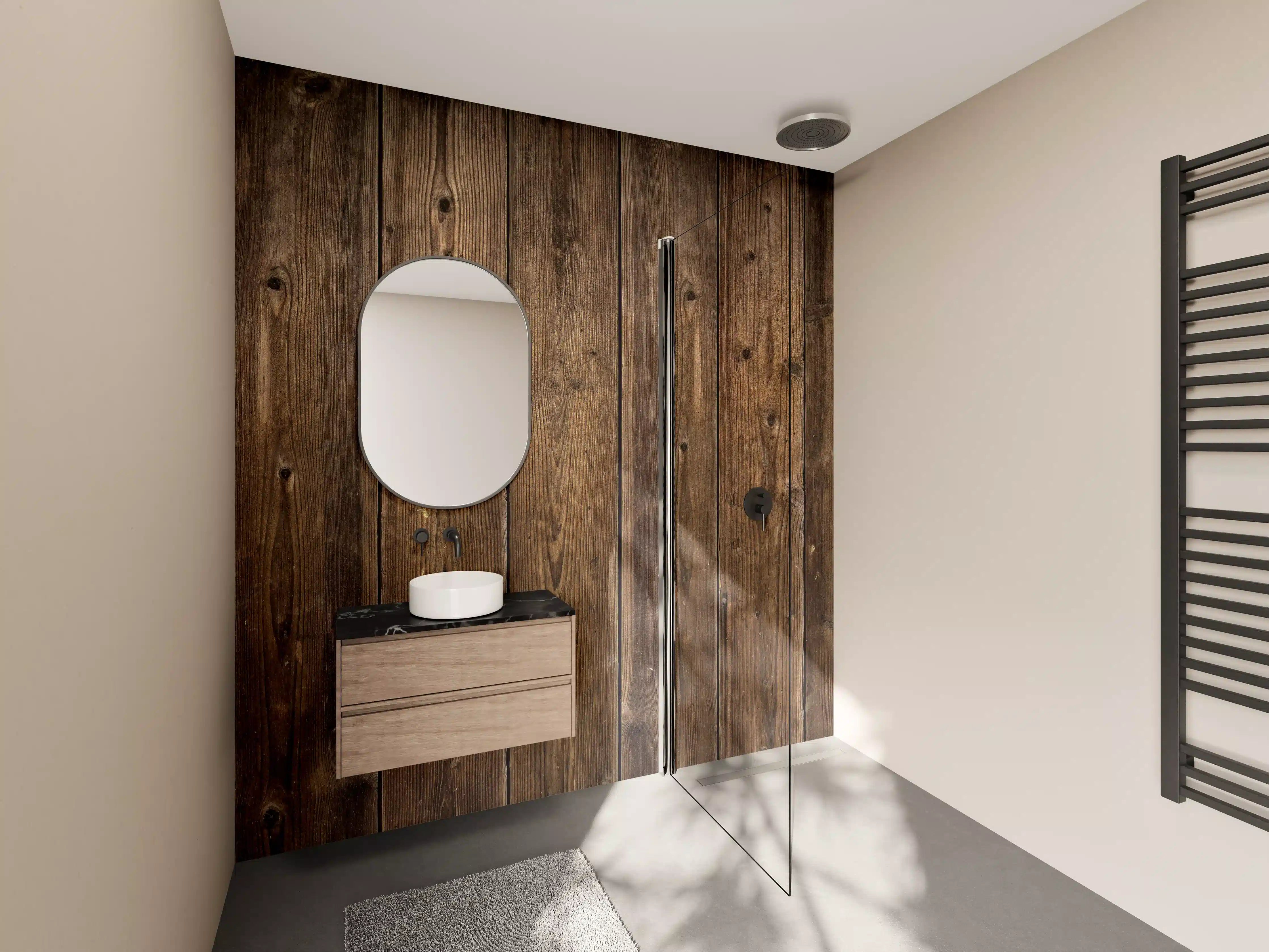 Wandverkleidung Bad - Verwitterte Holz Textur