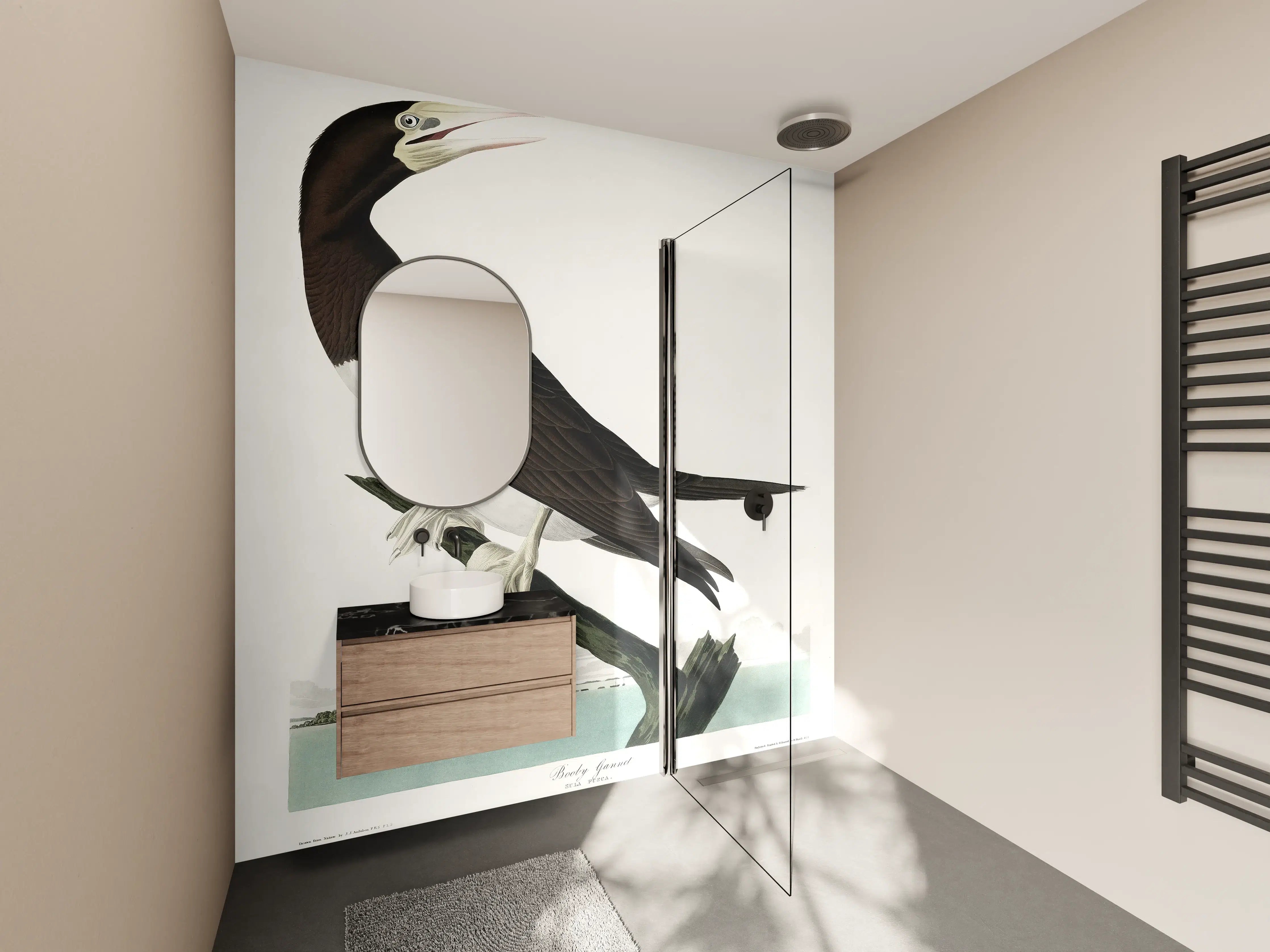 Wandverkleidung Bad - Vogel Portrait - Robert Havel