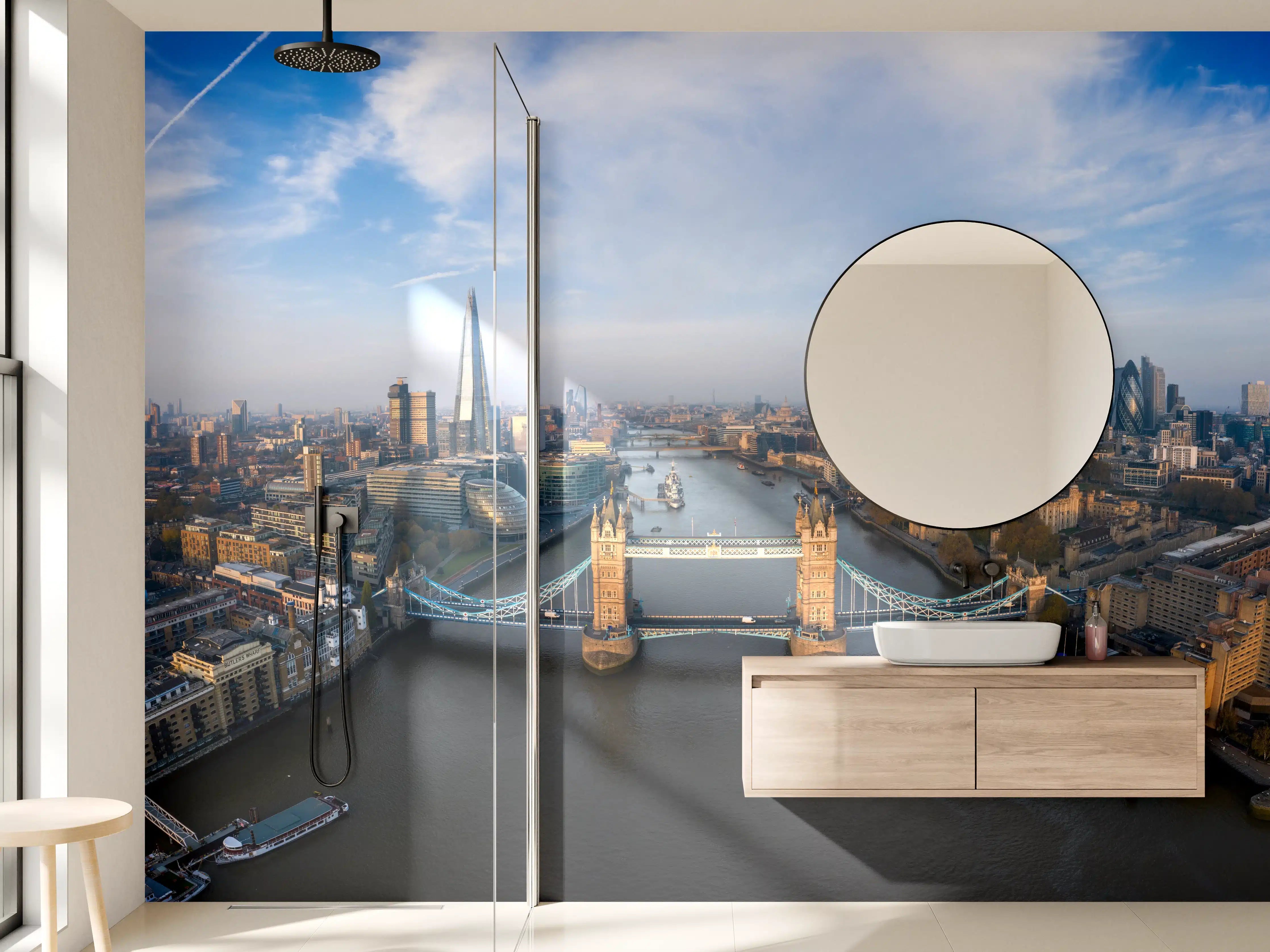Wandverkleidung Bad - Vogelperspektive der Tower Bridge, London