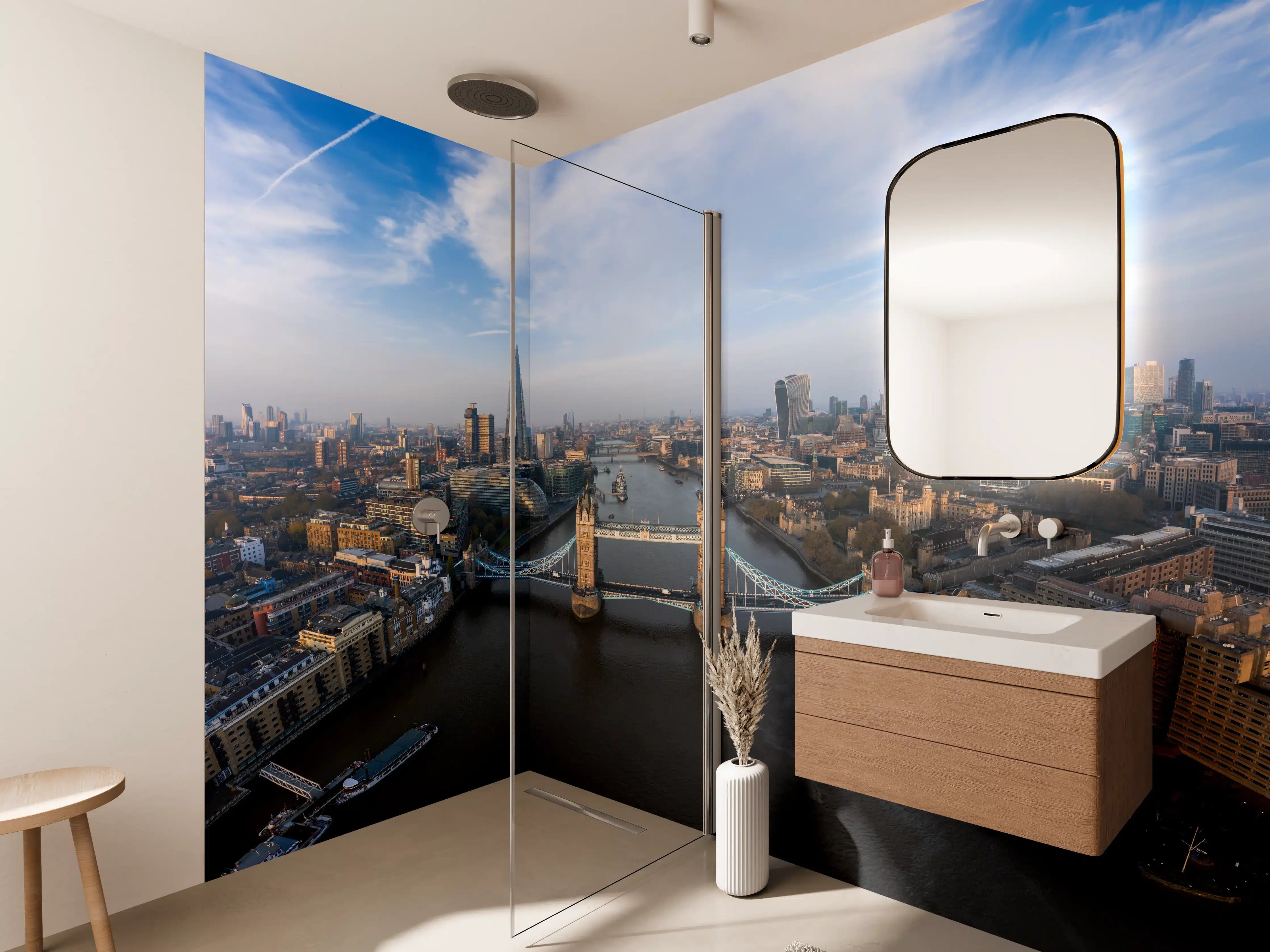 Wandverkleidung Bad - Vogelperspektive der Tower Bridge, London