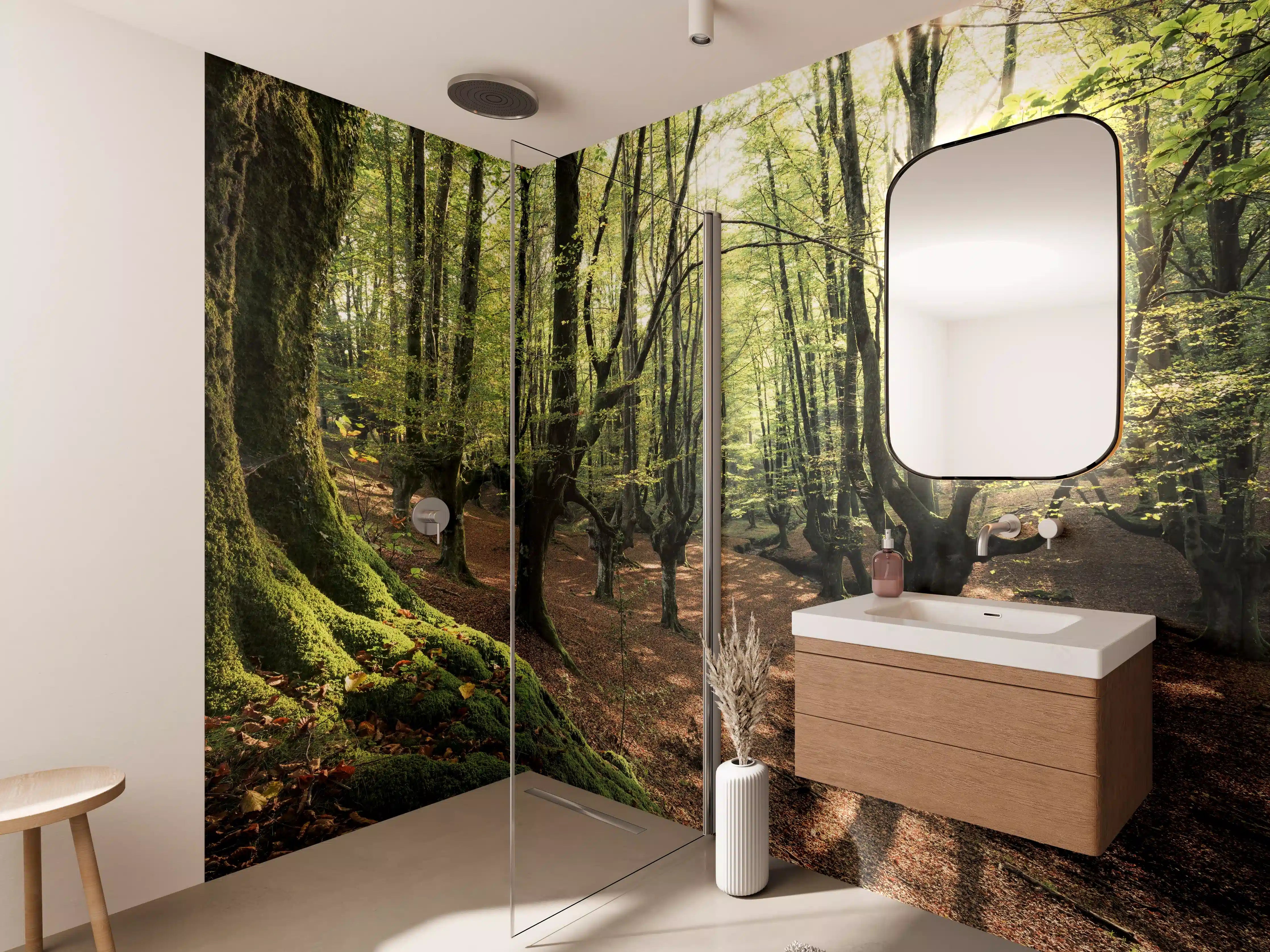 Wandverkleidung Bad - Wald in Spanien