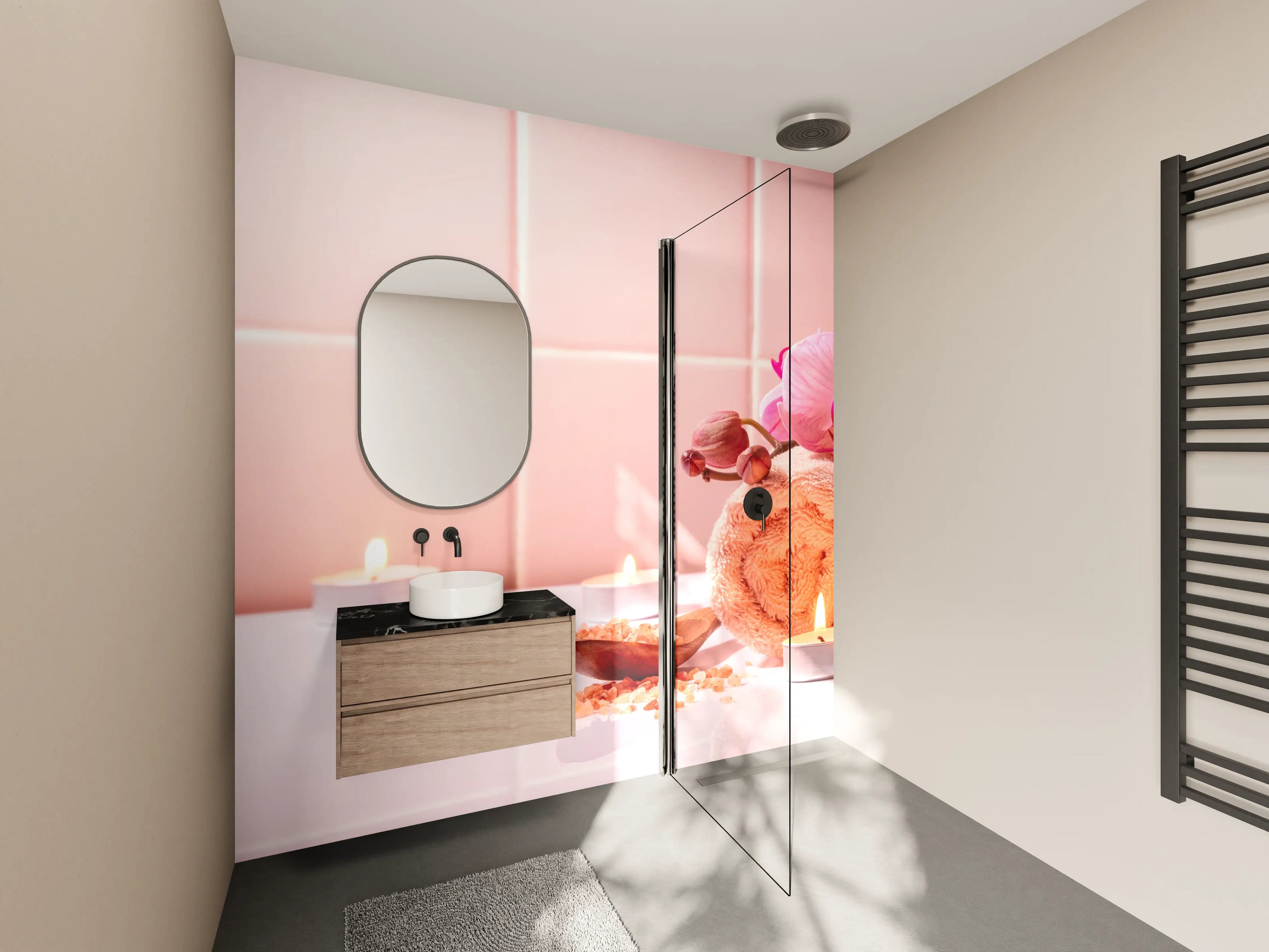 Wandverkleidung Bad - Warme Bäder- und Wellness-Atmosphäre