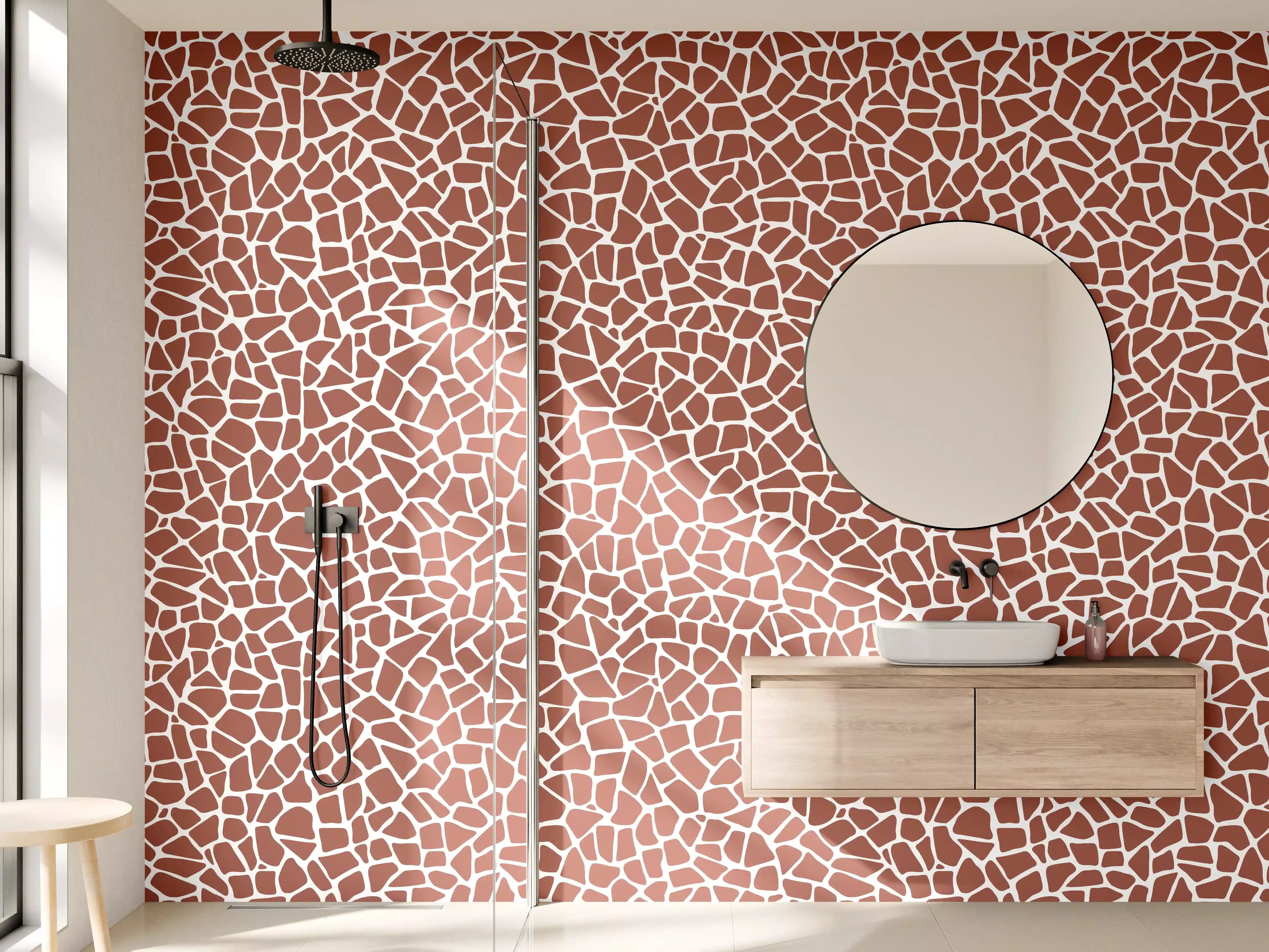 Wandverkleidung Bad - Warme Kupfer-Mosaikstruktur