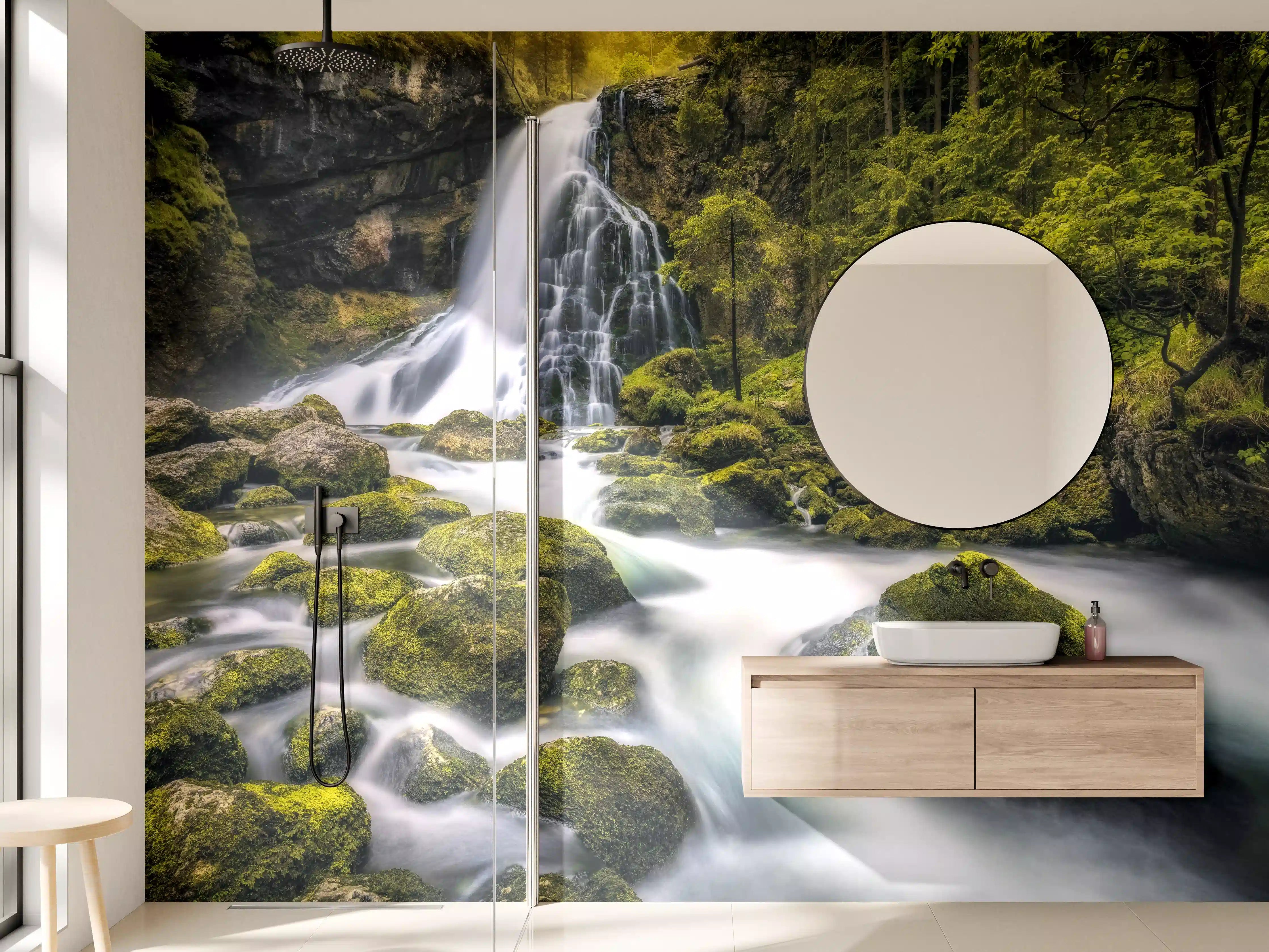 Wandverkleidung Bad - Wasserfall in Golling, Salzburg