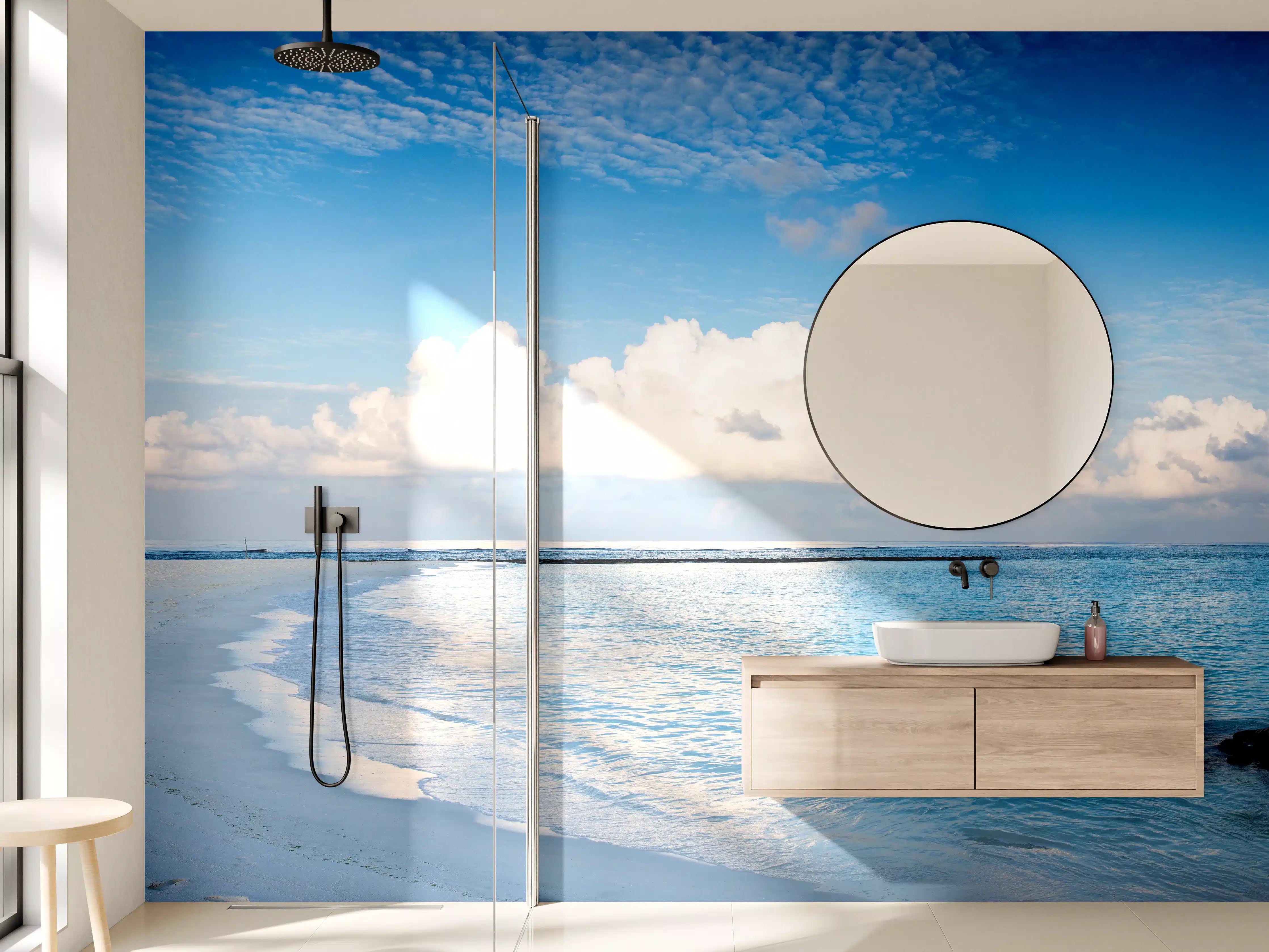 Wandverkleidung Bad - Wasserstrand bei Sonnenlicht