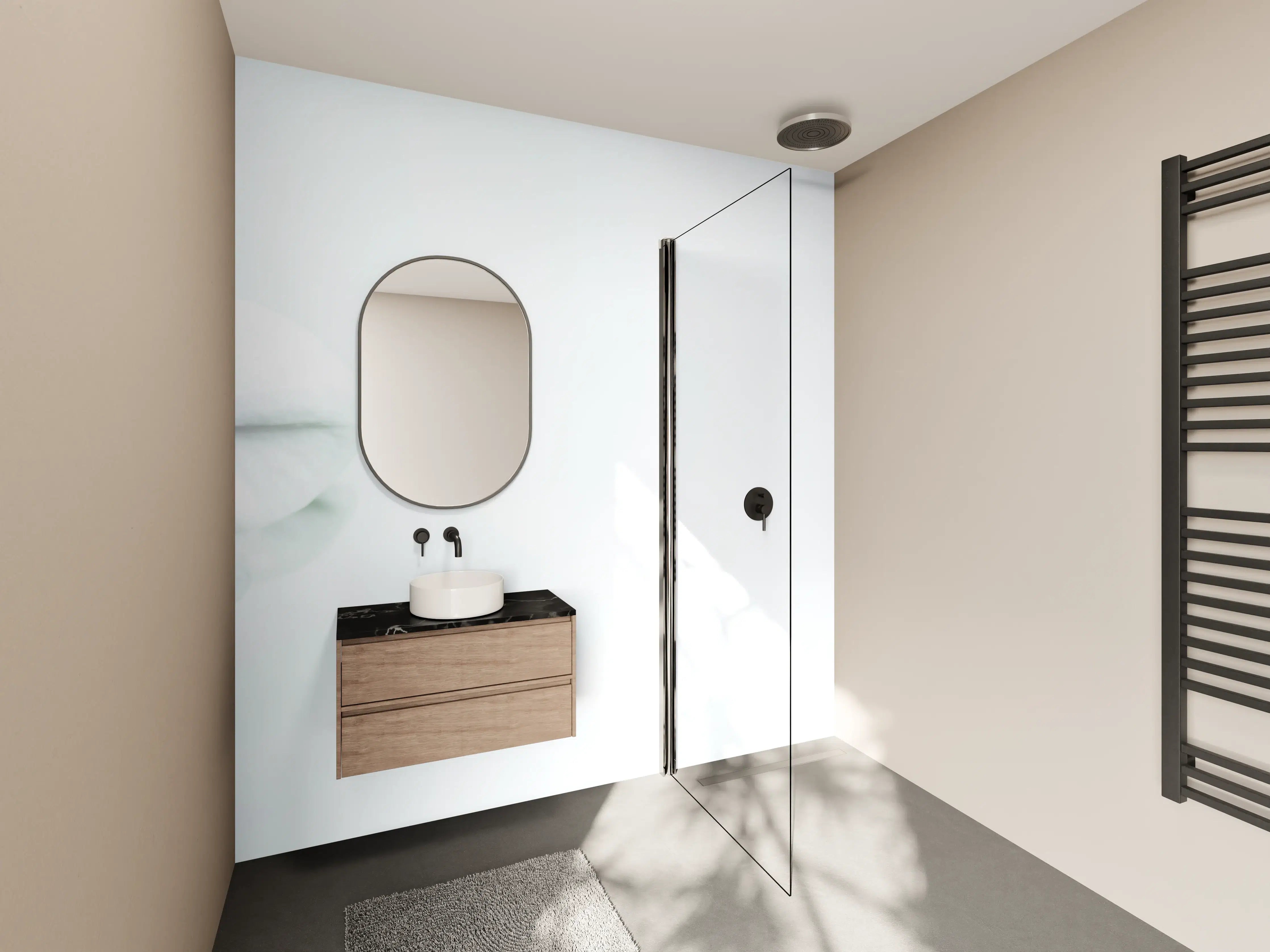 Wandverkleidung Bad - Weiße Orchidee in Pastell