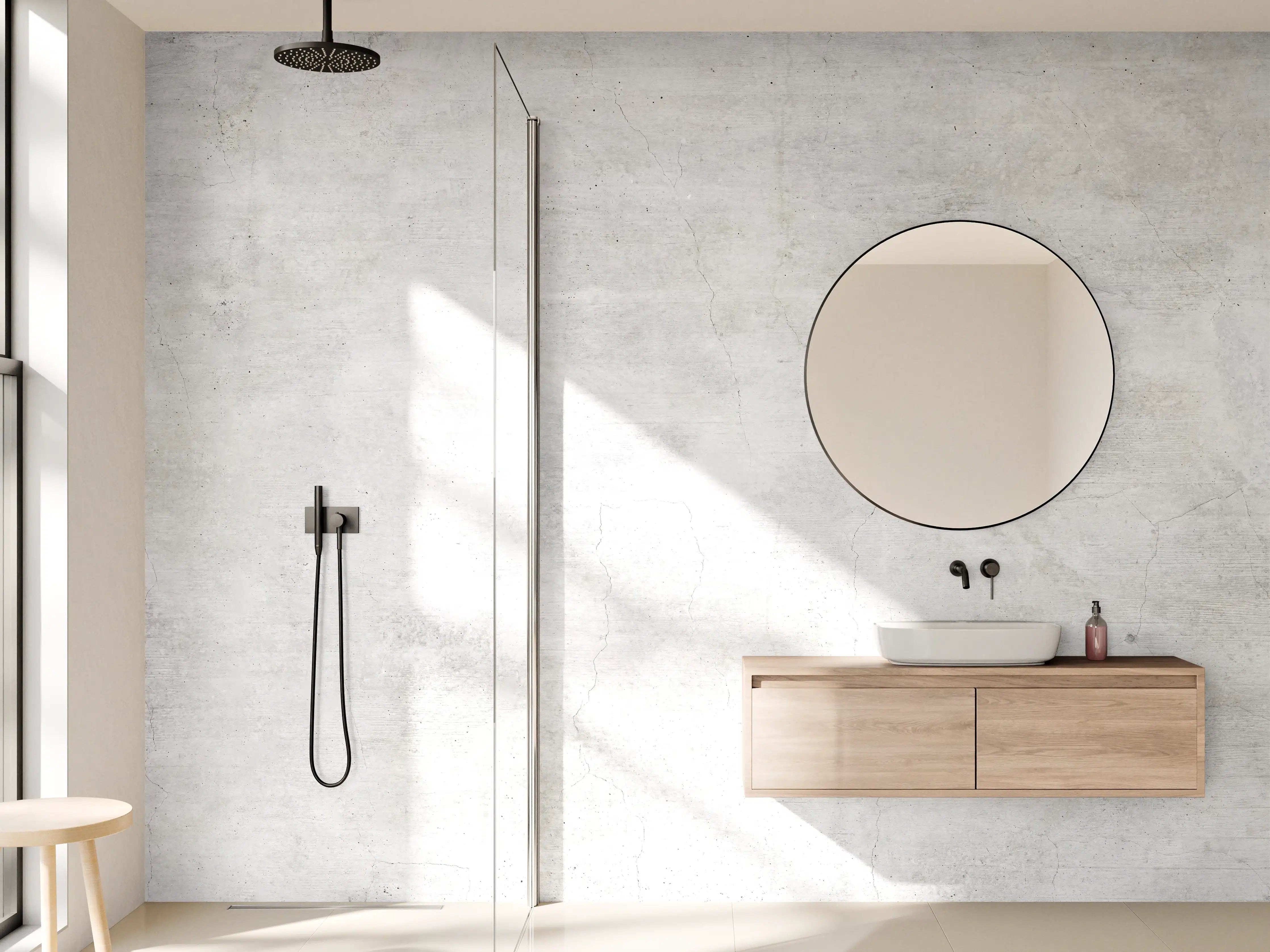 Wandverkleidung Bad - Weiße rissige Steinwand