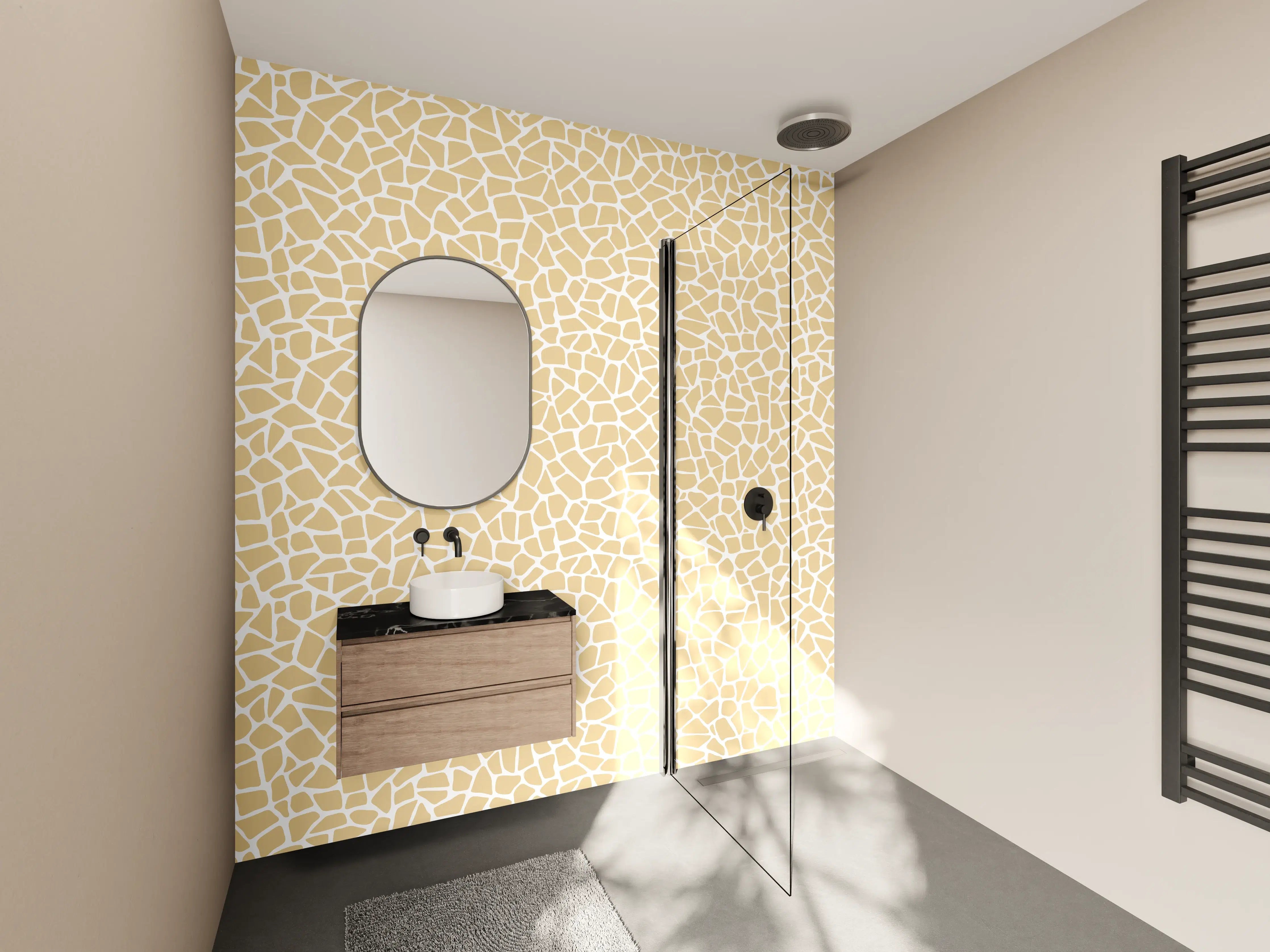 Wandverkleidung Bad - Weiße und Goldene Marmor-Textur