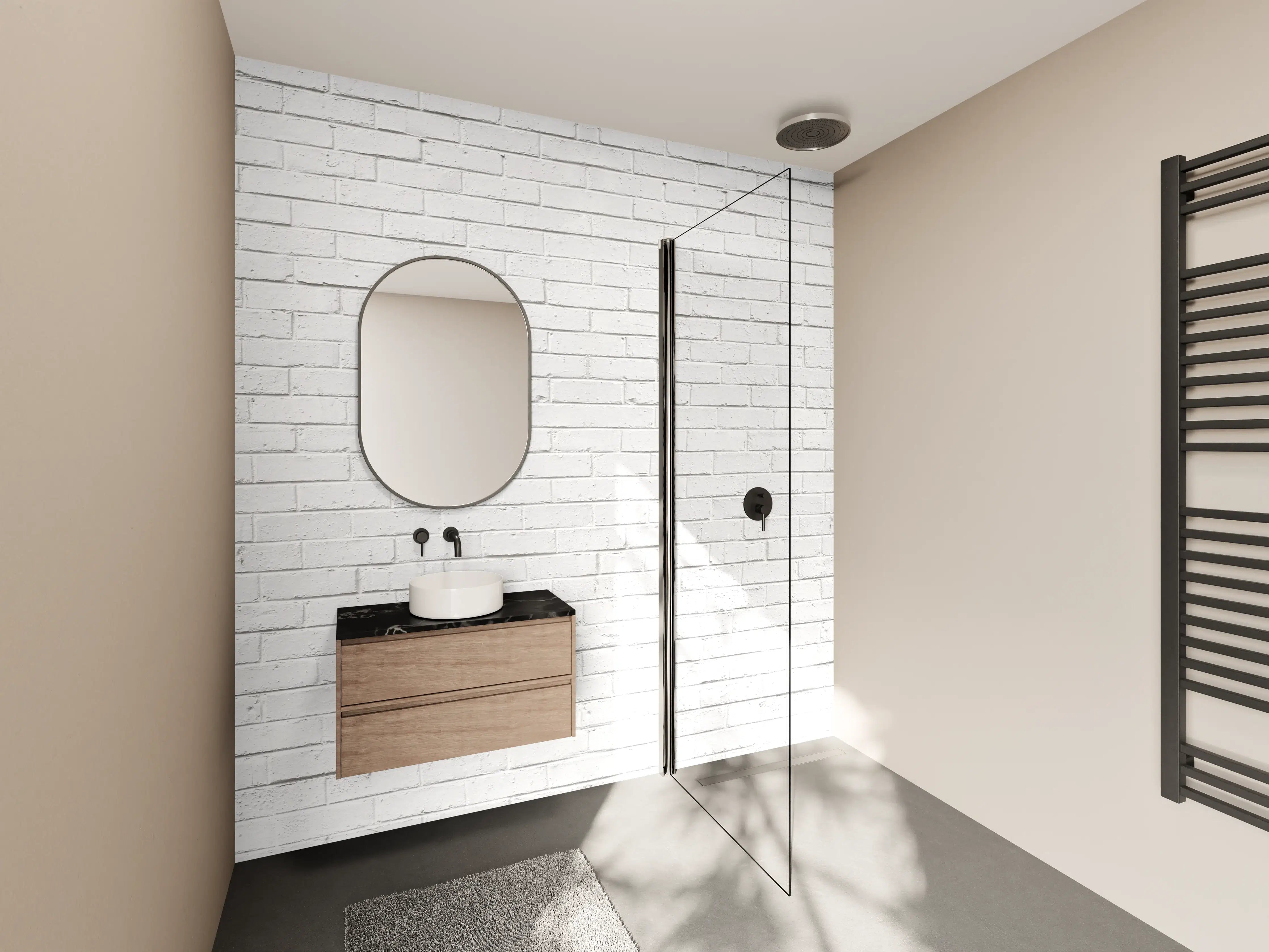 Wandverkleidung Bad - Weiße veraltete Backsteinmauer