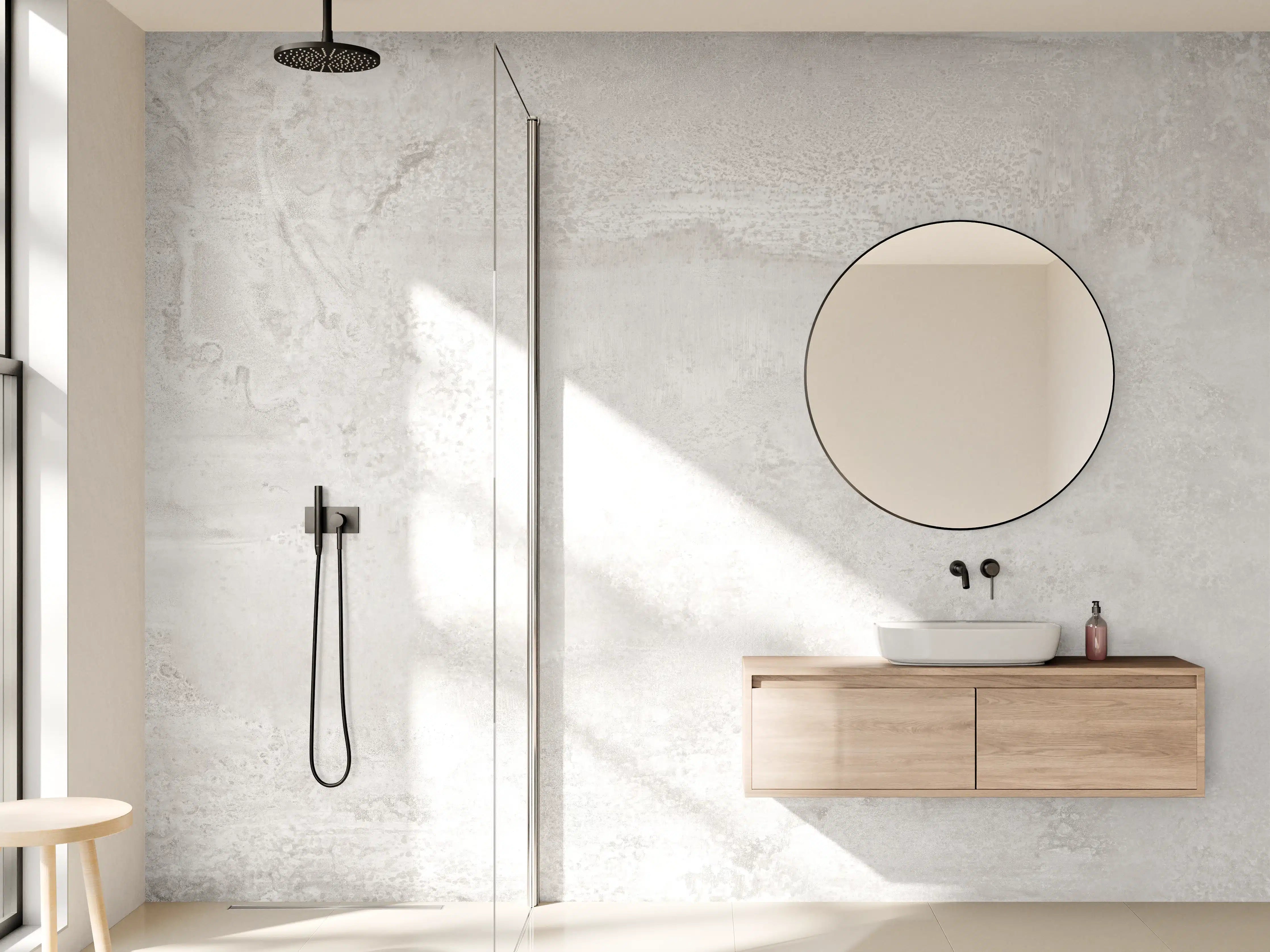 Wandverkleidung Bad - Weißer Wandhintergrund