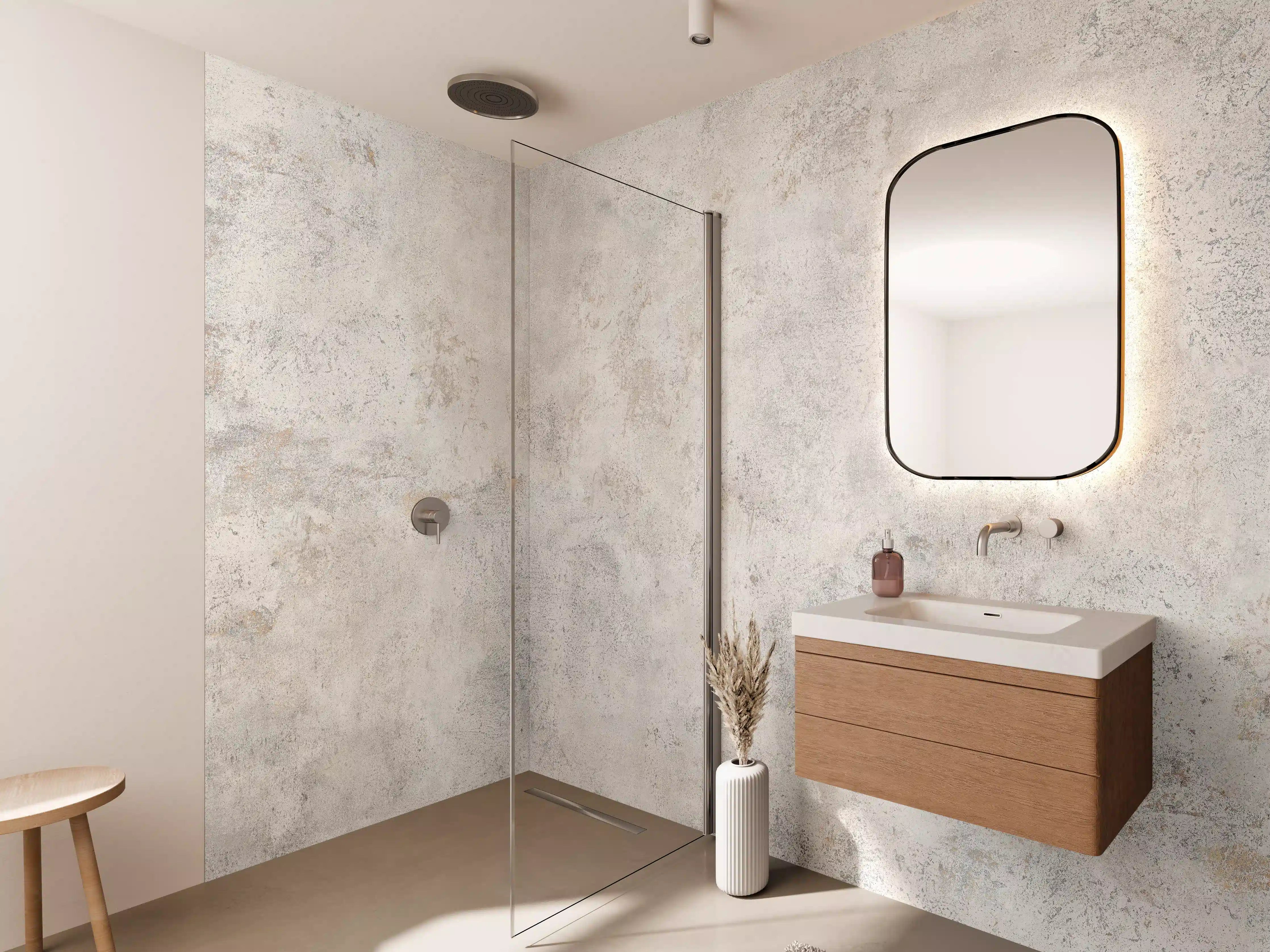 Wandverkleidung Bad - Weißer abgenutzter Marmor