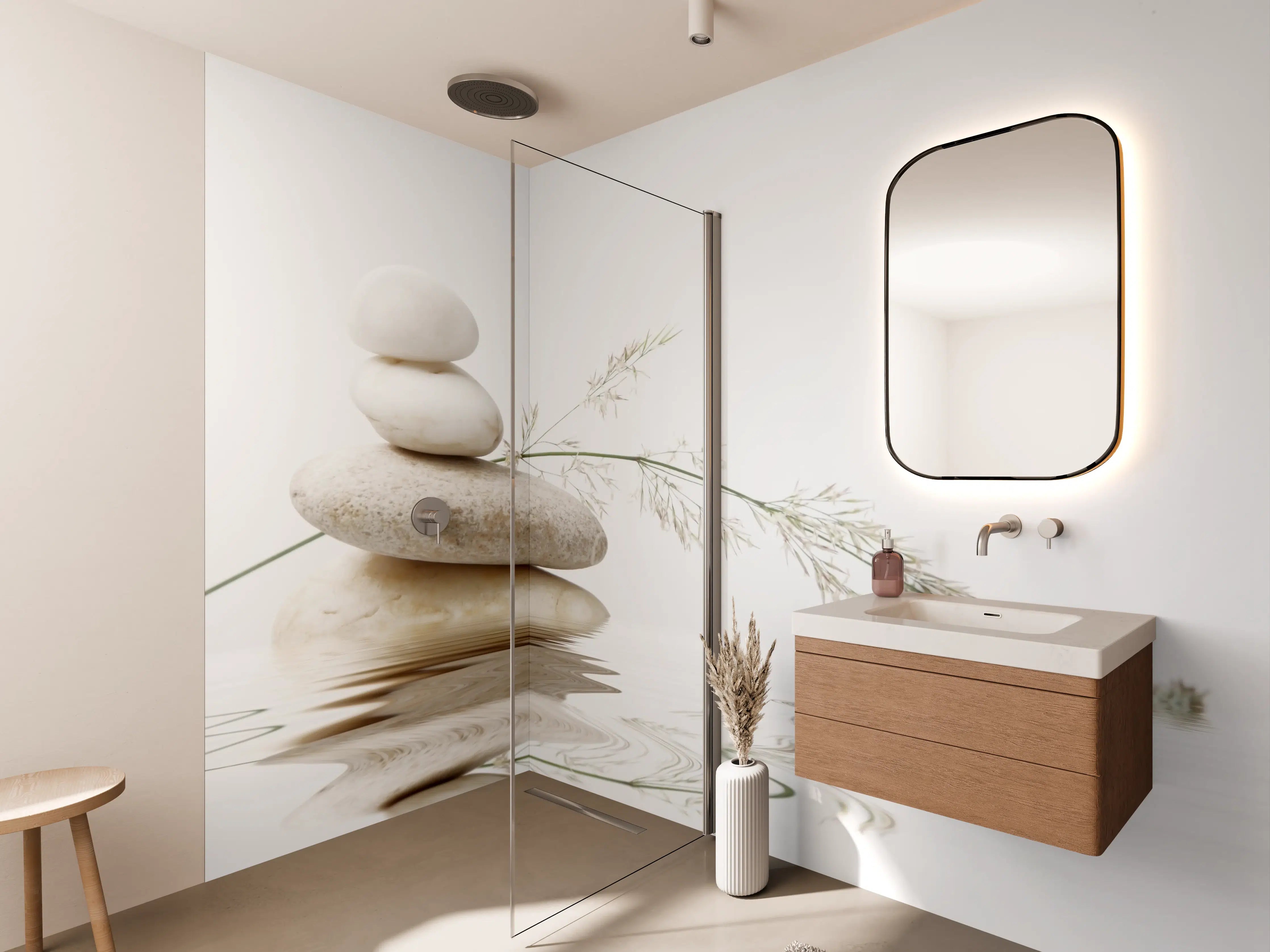 Wandverkleidung Bad - Wellness-Stillleben