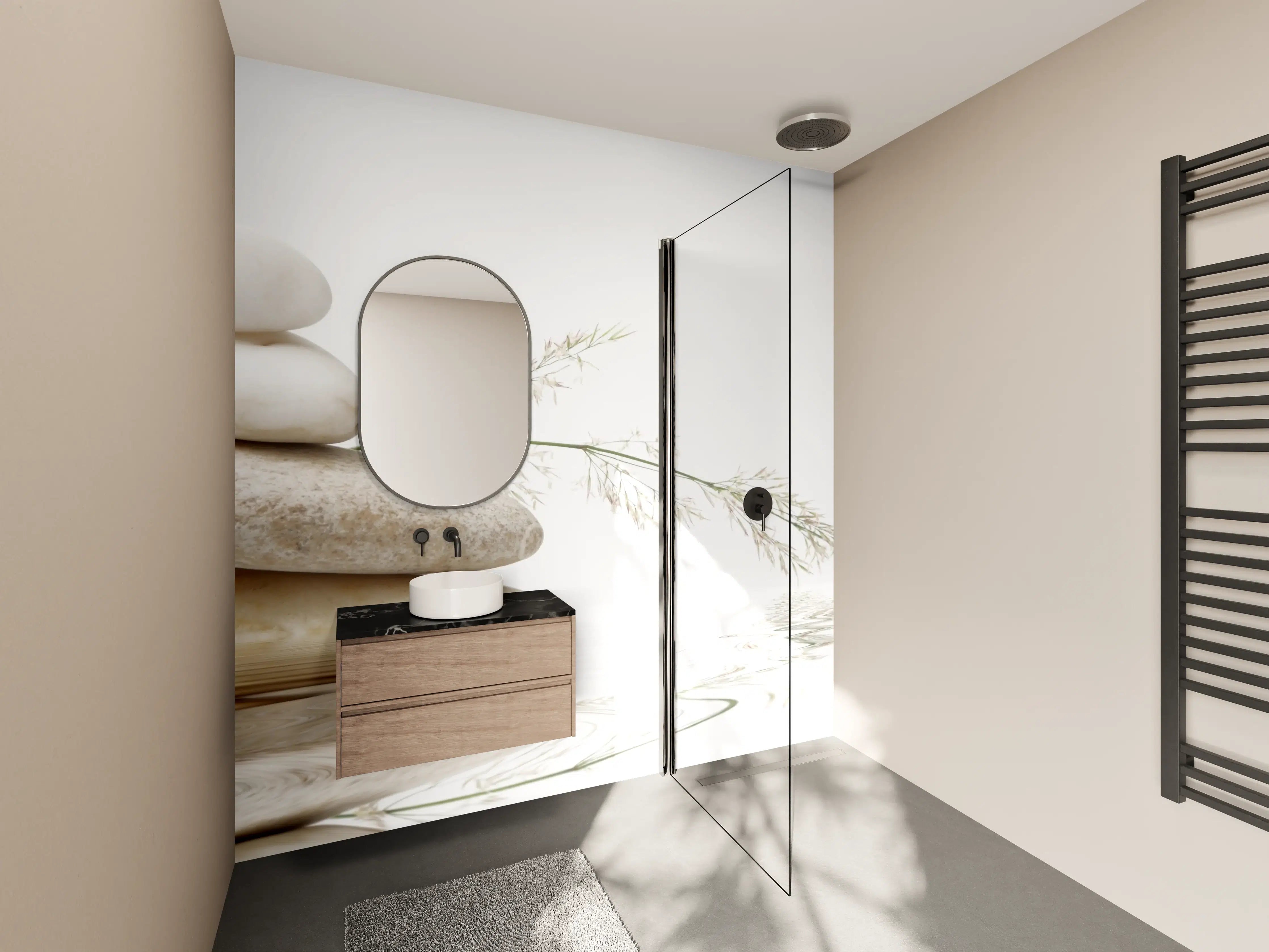 Wandverkleidung Bad - Wellness-Stillleben