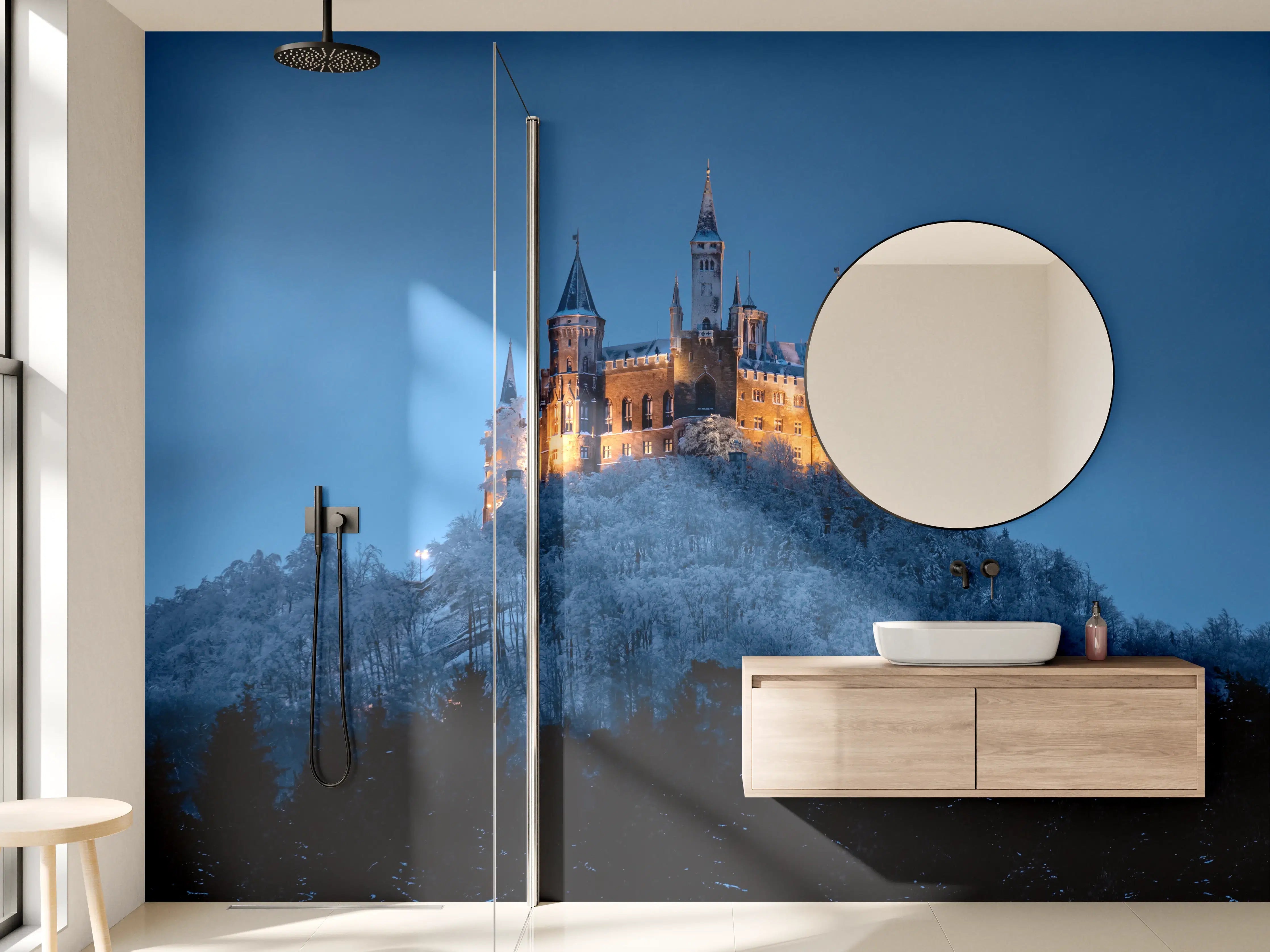 Wandverkleidung Bad - Winterliche Atmosphäre - Burg von Hohenzollern