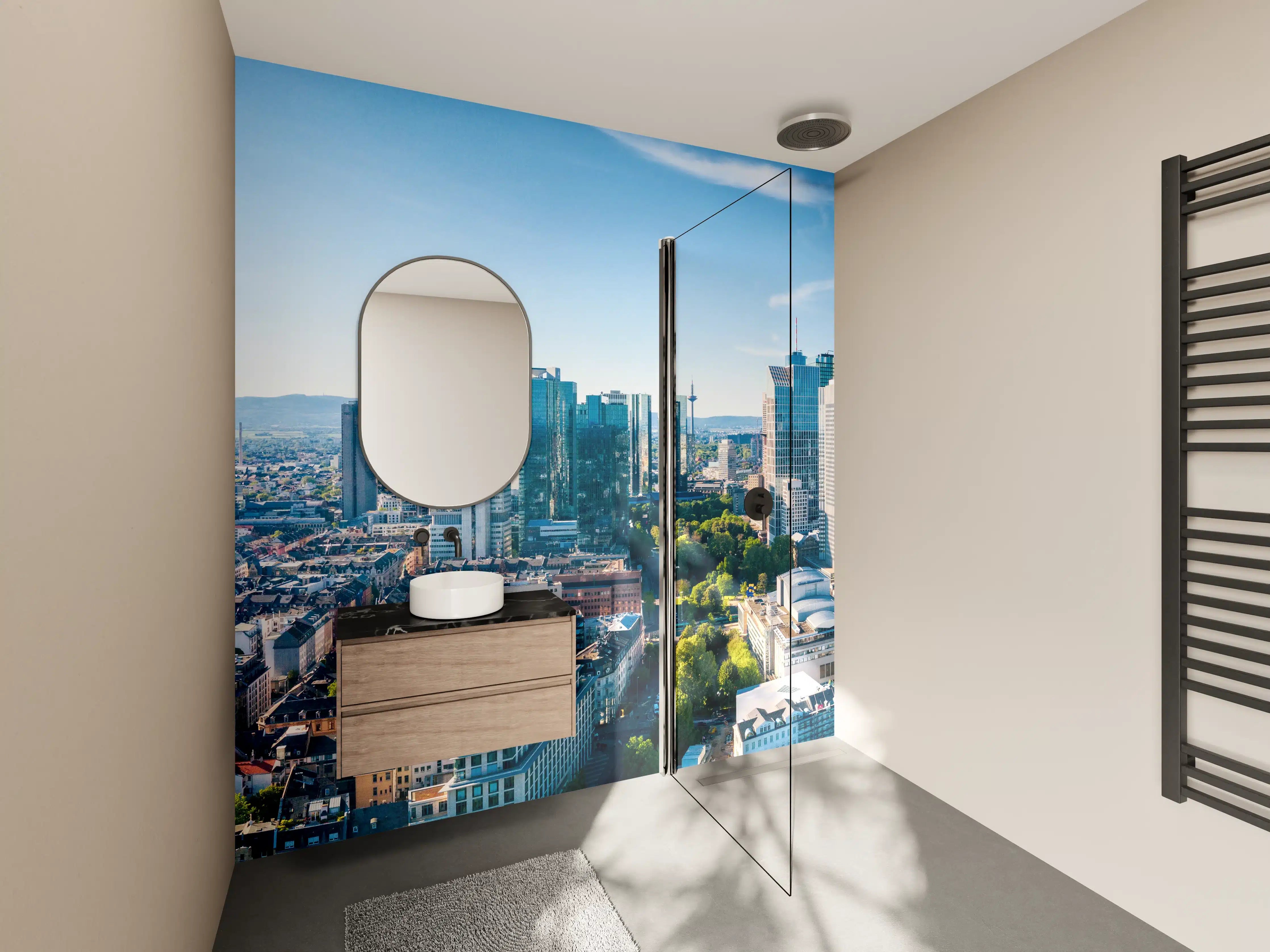 Wandverkleidung Bad - Wolkenkratzer - Frankfurt am Main
