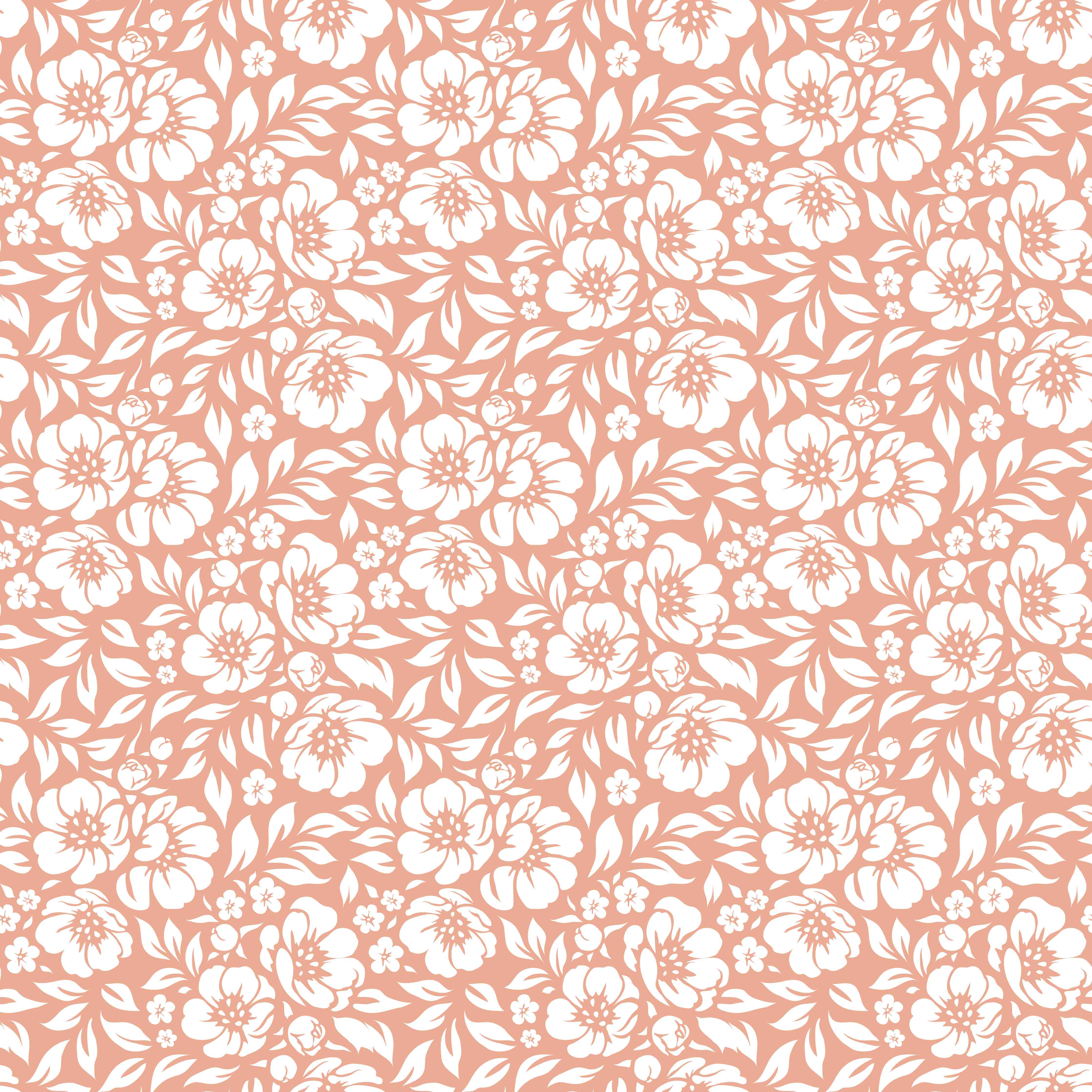 Wandverkleidung Bad-Zarte Blumenmuster in Peach- und Weißtönen