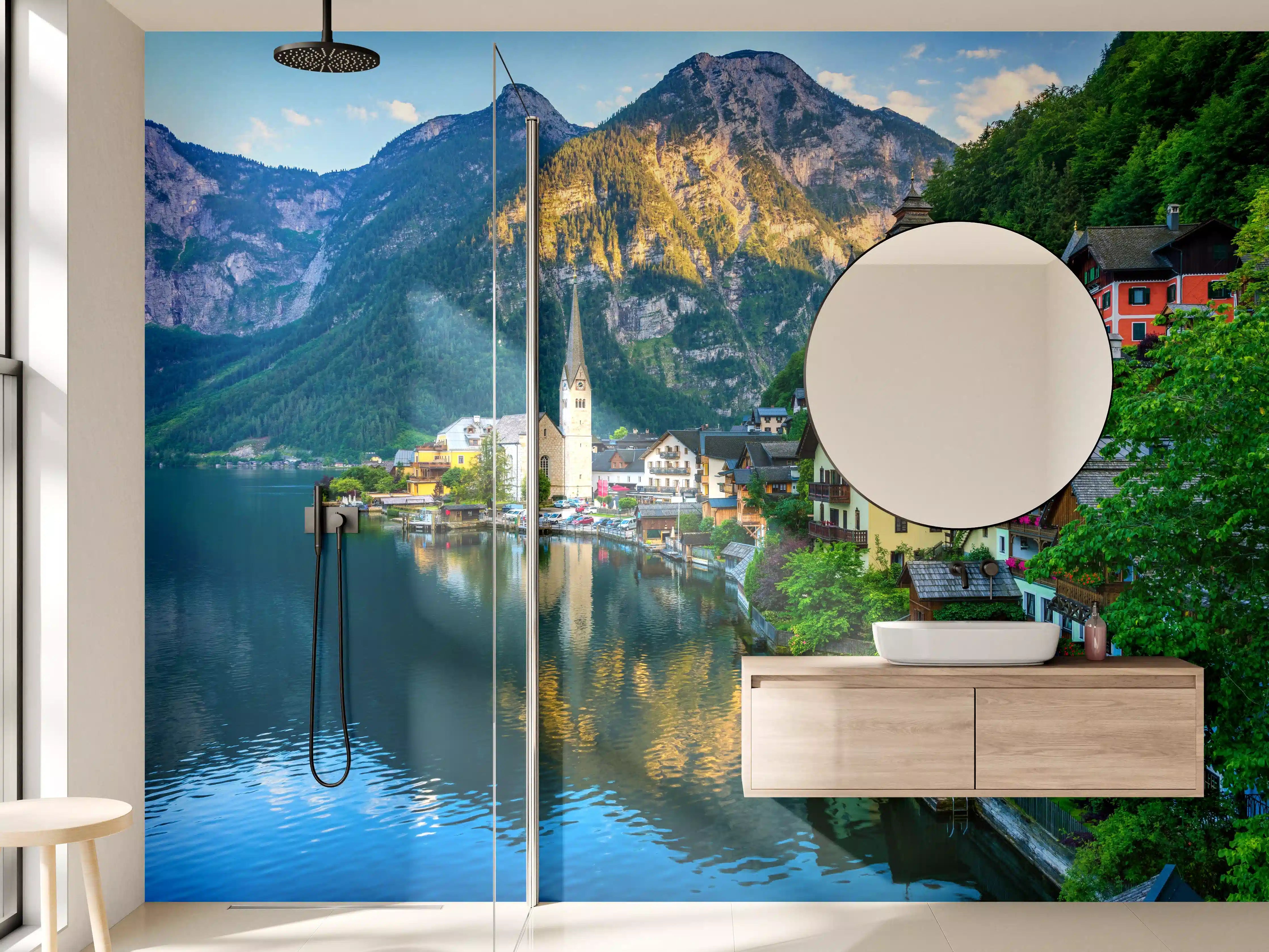 Wandverkleidung Bad - Zauberhaftes Bergdorf Hallstatt