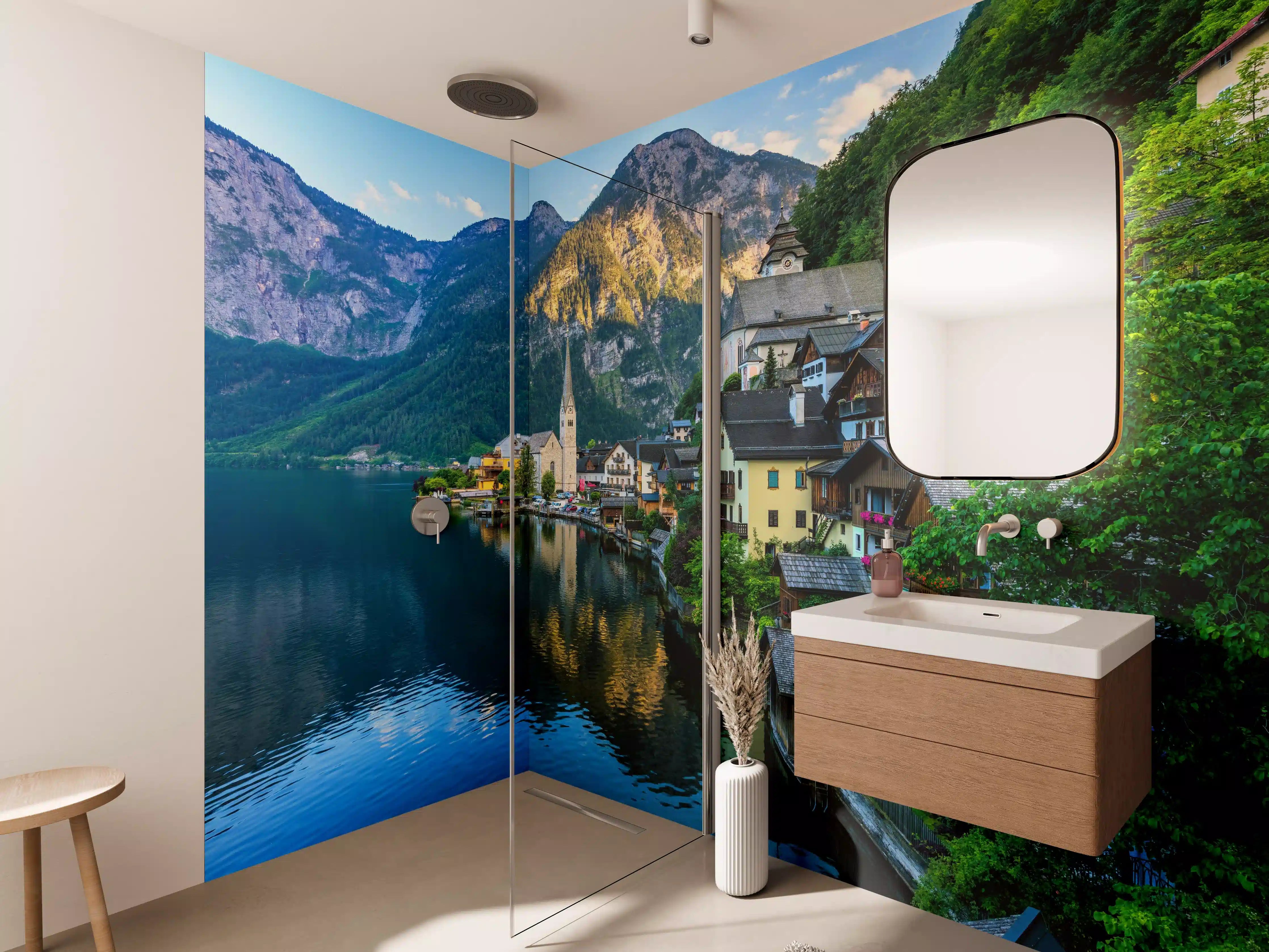 Wandverkleidung Bad - Zauberhaftes Bergdorf Hallstatt