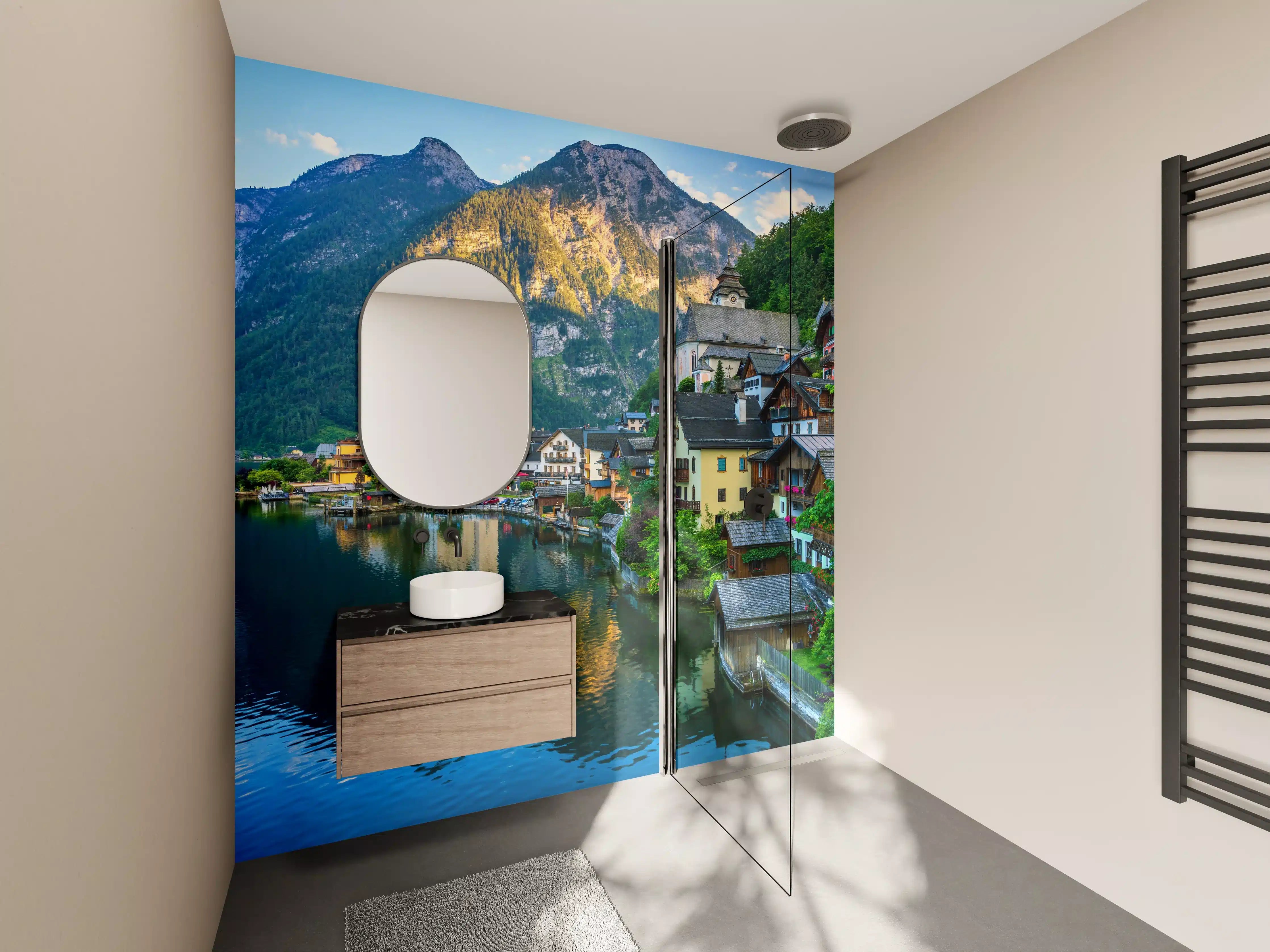 Wandverkleidung Bad - Zauberhaftes Bergdorf Hallstatt