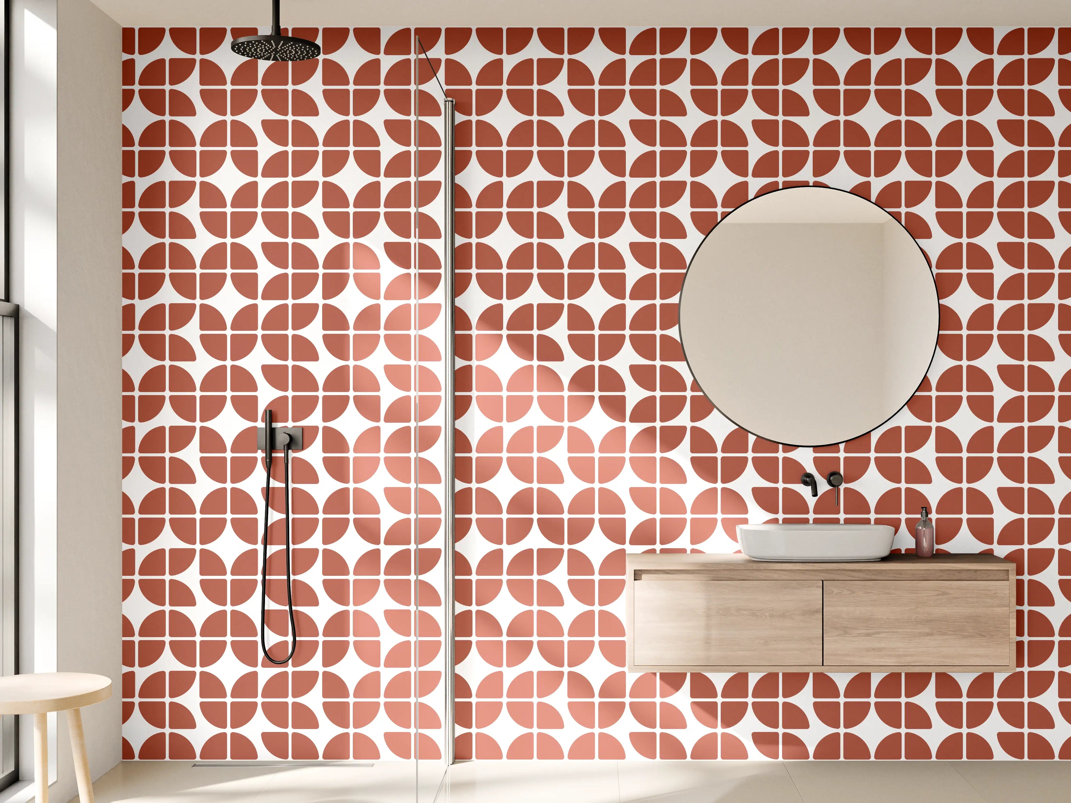 Wandverkleidung Bad - Zeitlose Grau-Terrakotta-Muster